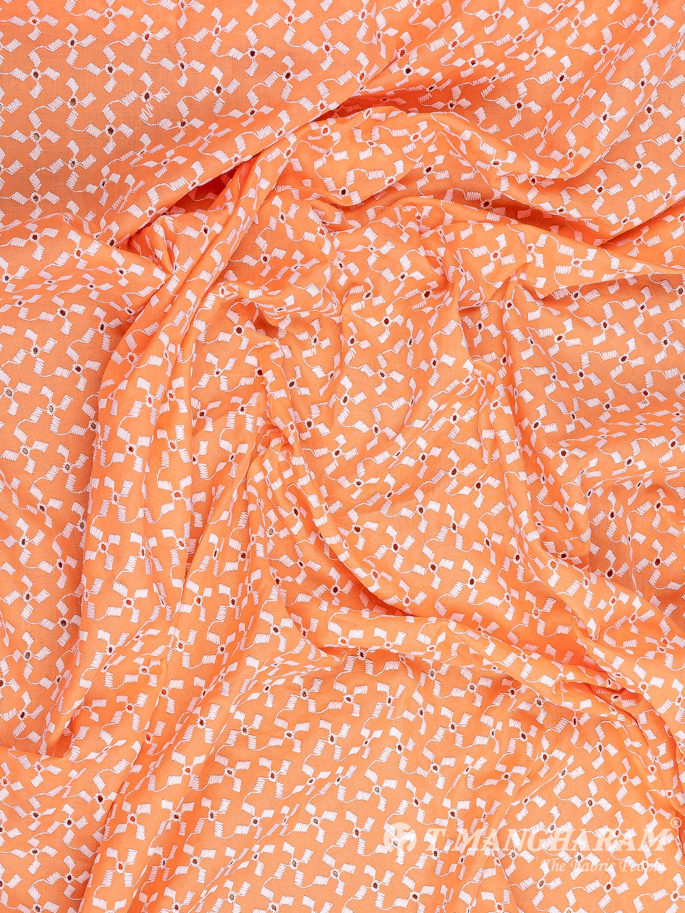 Orange Cotton Embroidery Fabric - EA3250 view-4