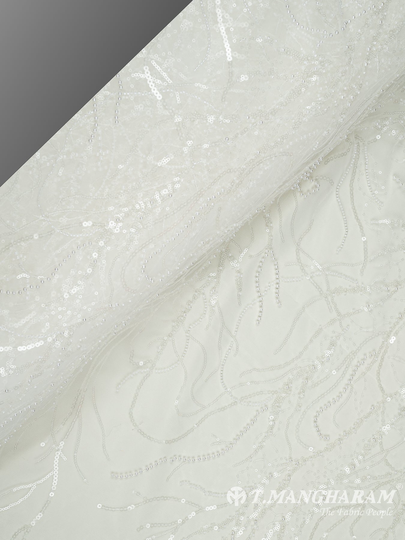 White Net Embroidery Fabric - EC10408 view-2