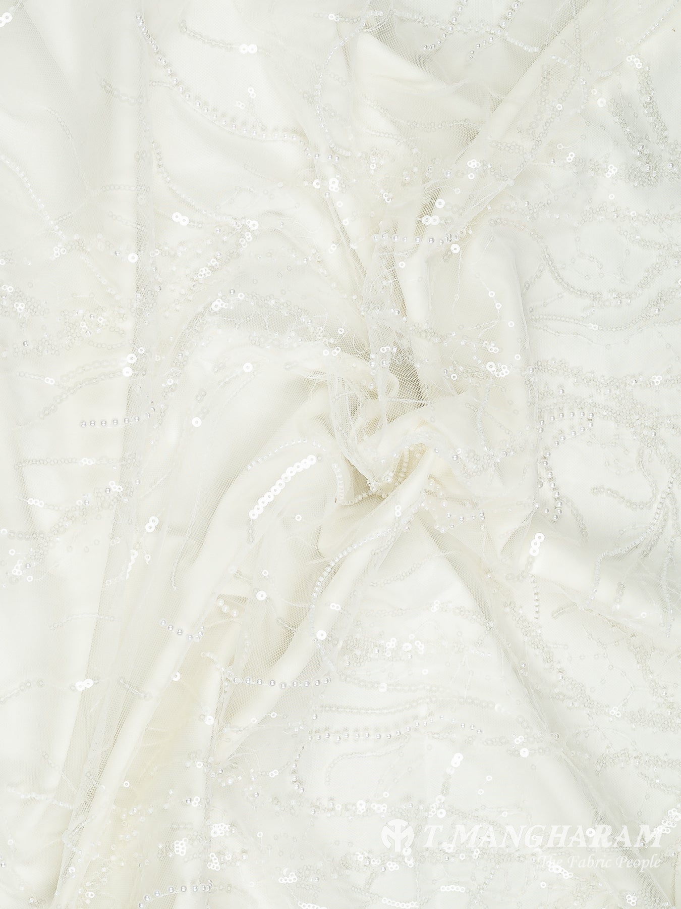 White Net Embroidery Fabric - EC10408 view-4