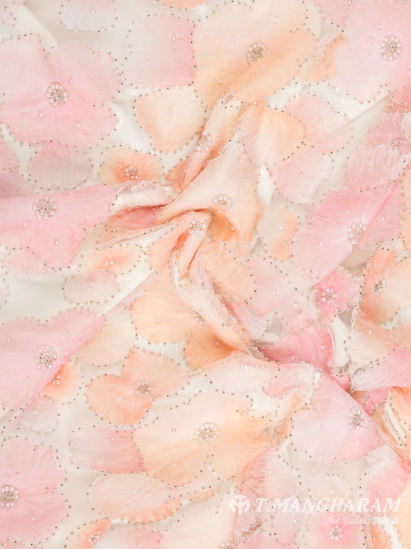 White Net Embroidery Fabric - EB7625