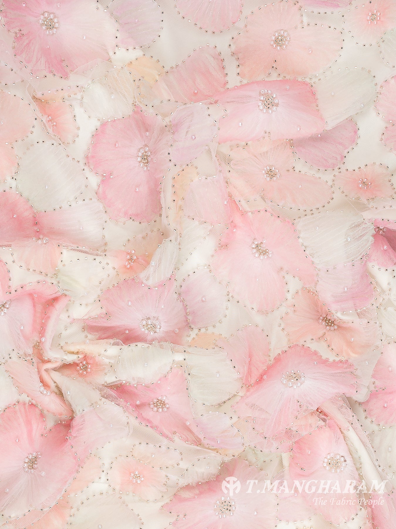 Pink Net Embroidery Fabric - EB7626 view-4