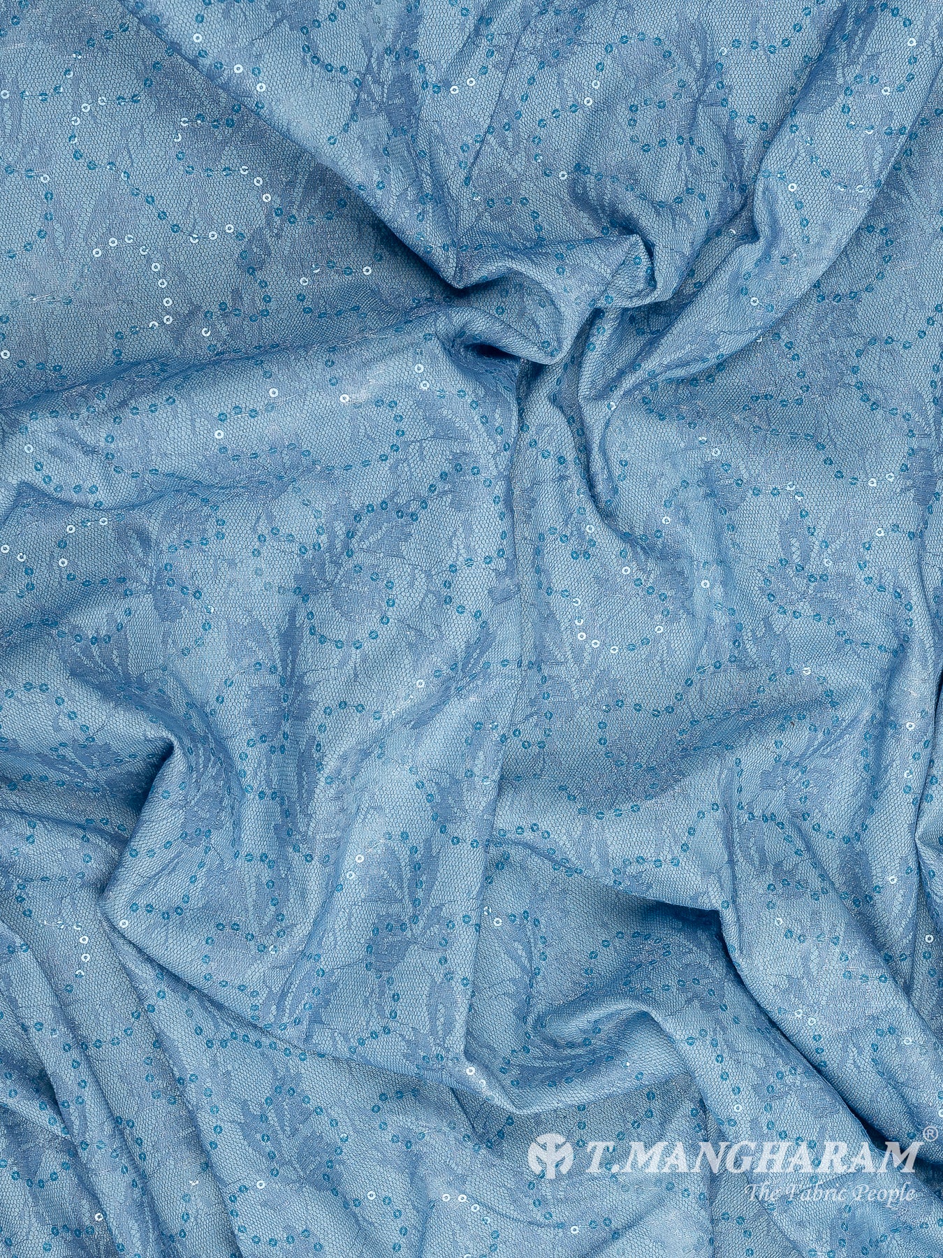 Blue Denim Embroidery Fabric - EC10593 view-4