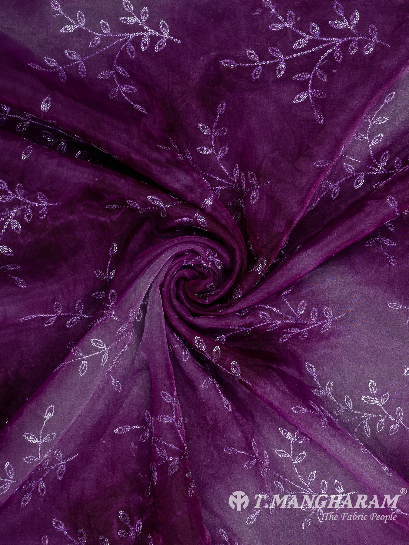 Purple Organza Tissue Fabric -EC10634 view-1