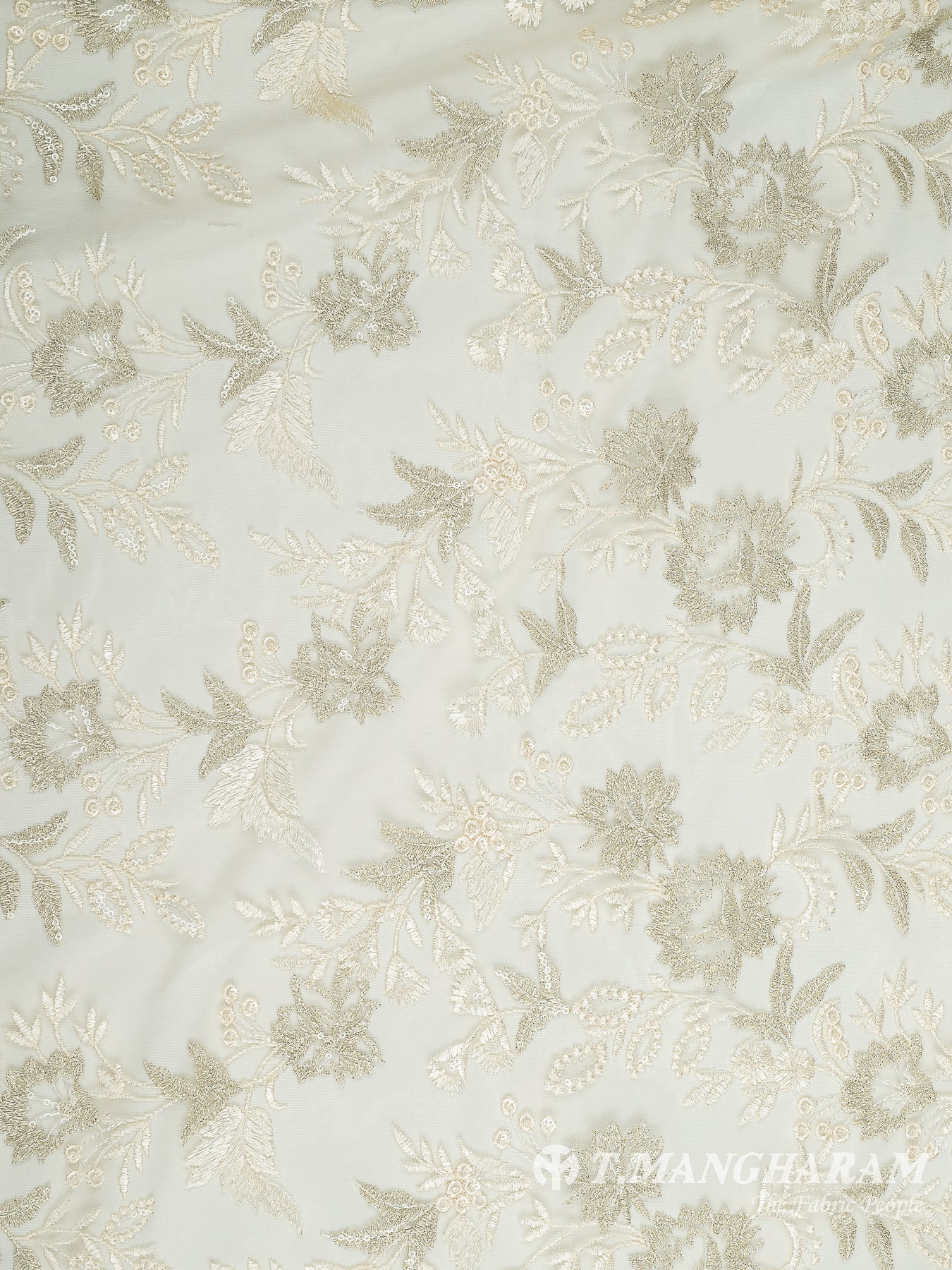 Cream Net Embroidery Fabric - EC10708 view3-3