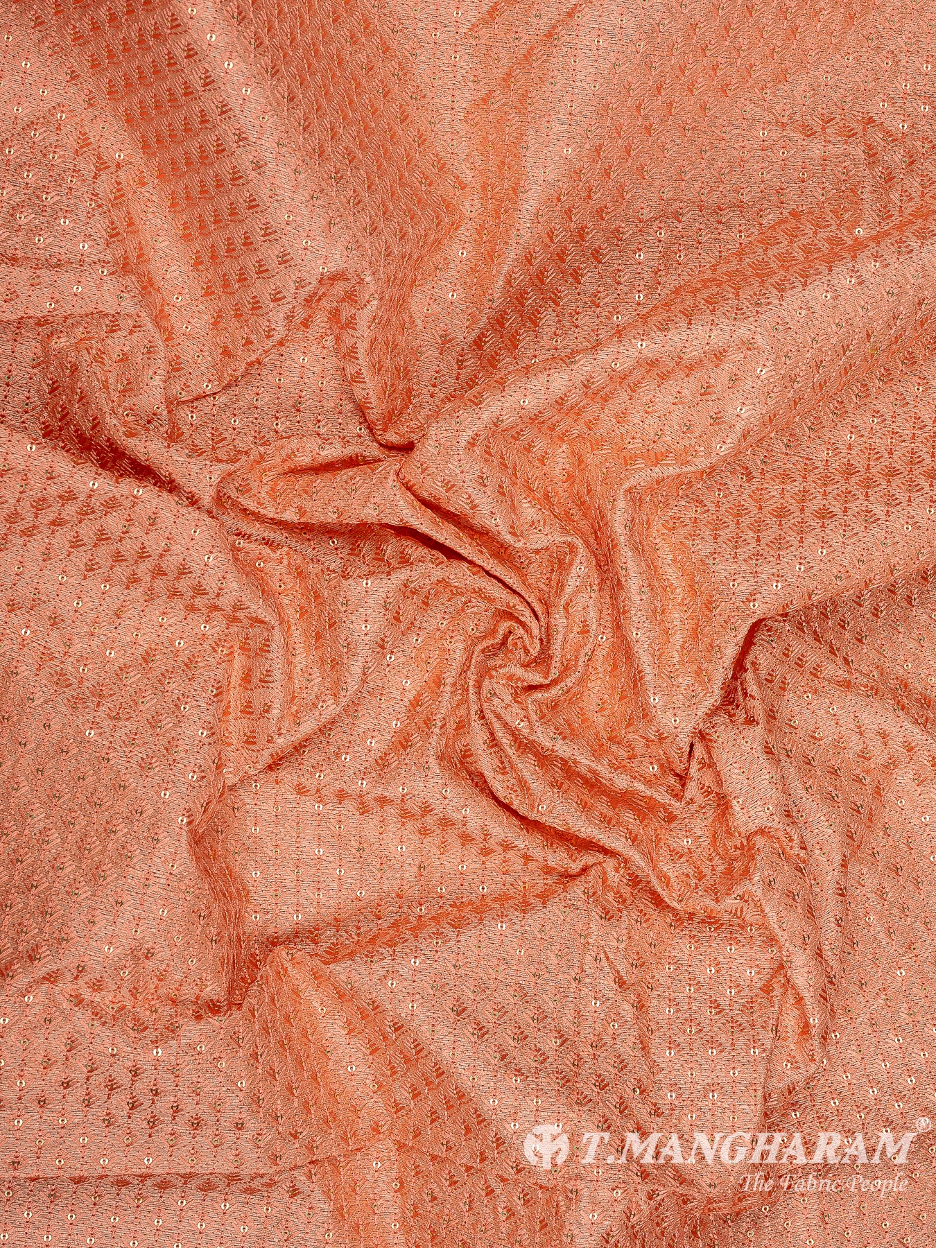 Peach Raw Silk Fabric - EA3278 view-4