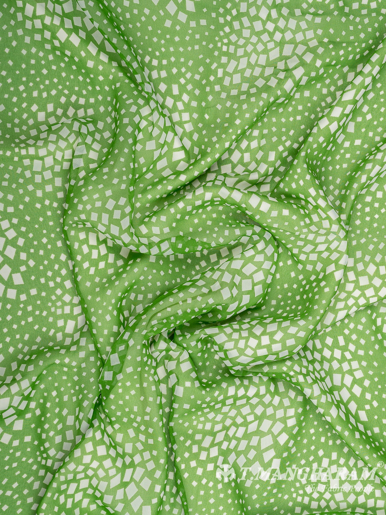 Green Georgette Fabric - EC10762 view-4