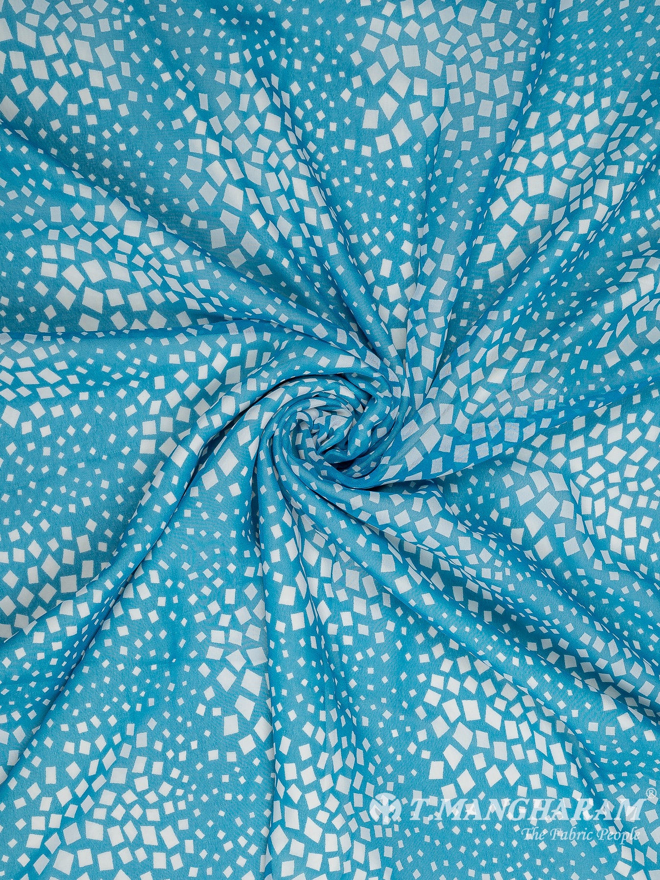 Blue Georgette Fabric - EC10763 view-1