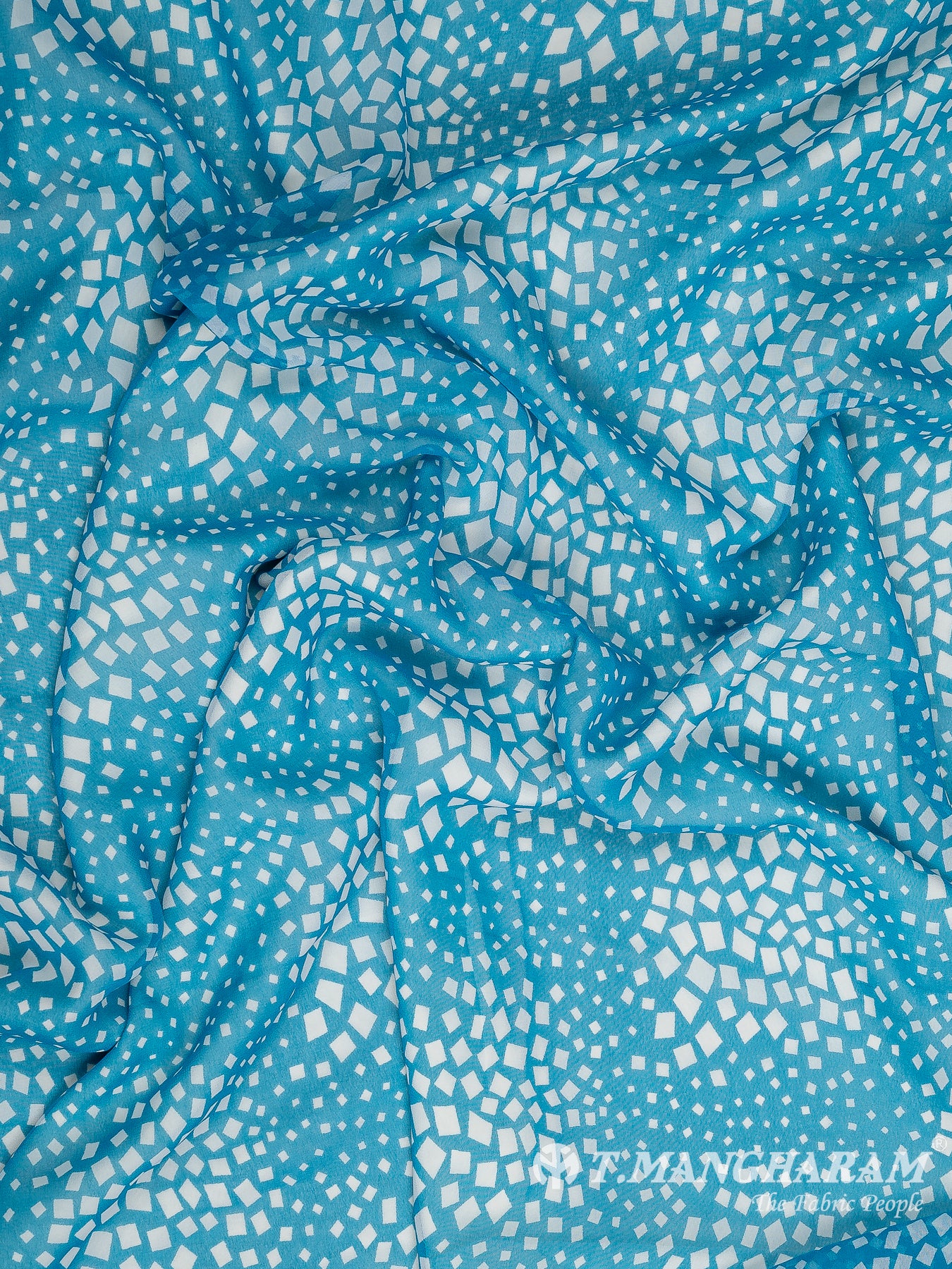 Blue Georgette Fabric - EC10763 view-4