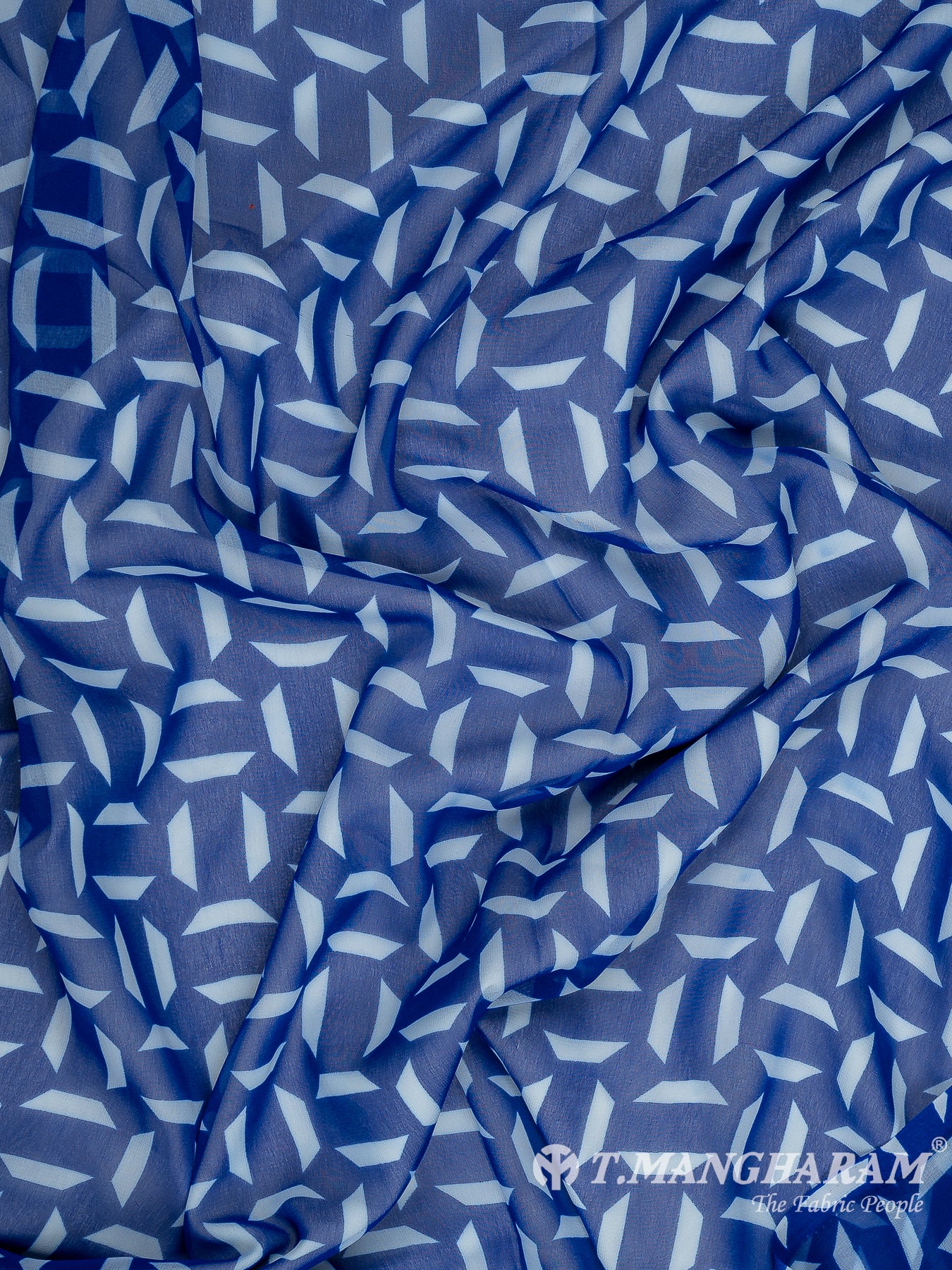 Blue Georgette Fabric - EC10772 view-4