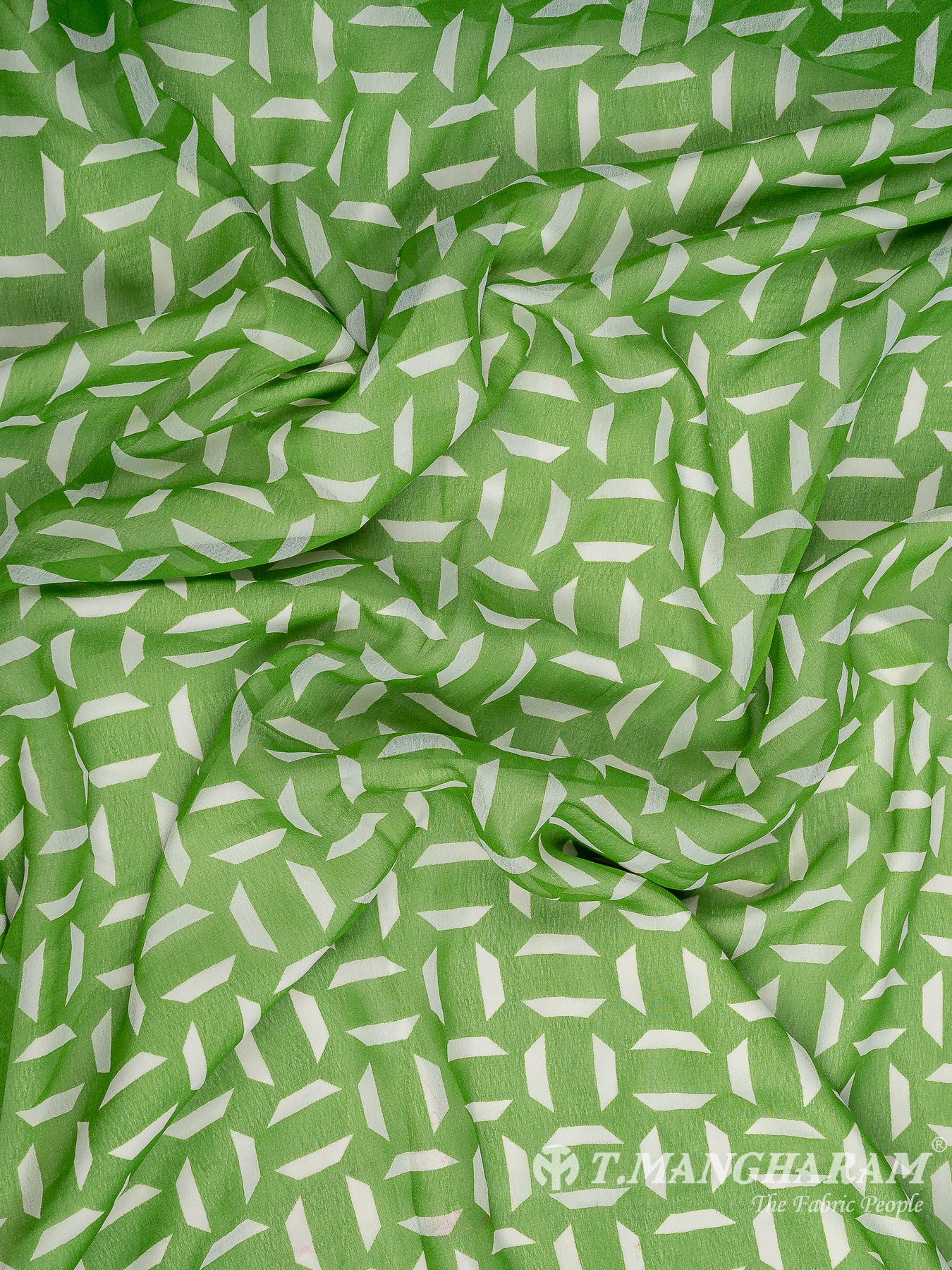 Green Georgette Fabric - EC10783 view-4