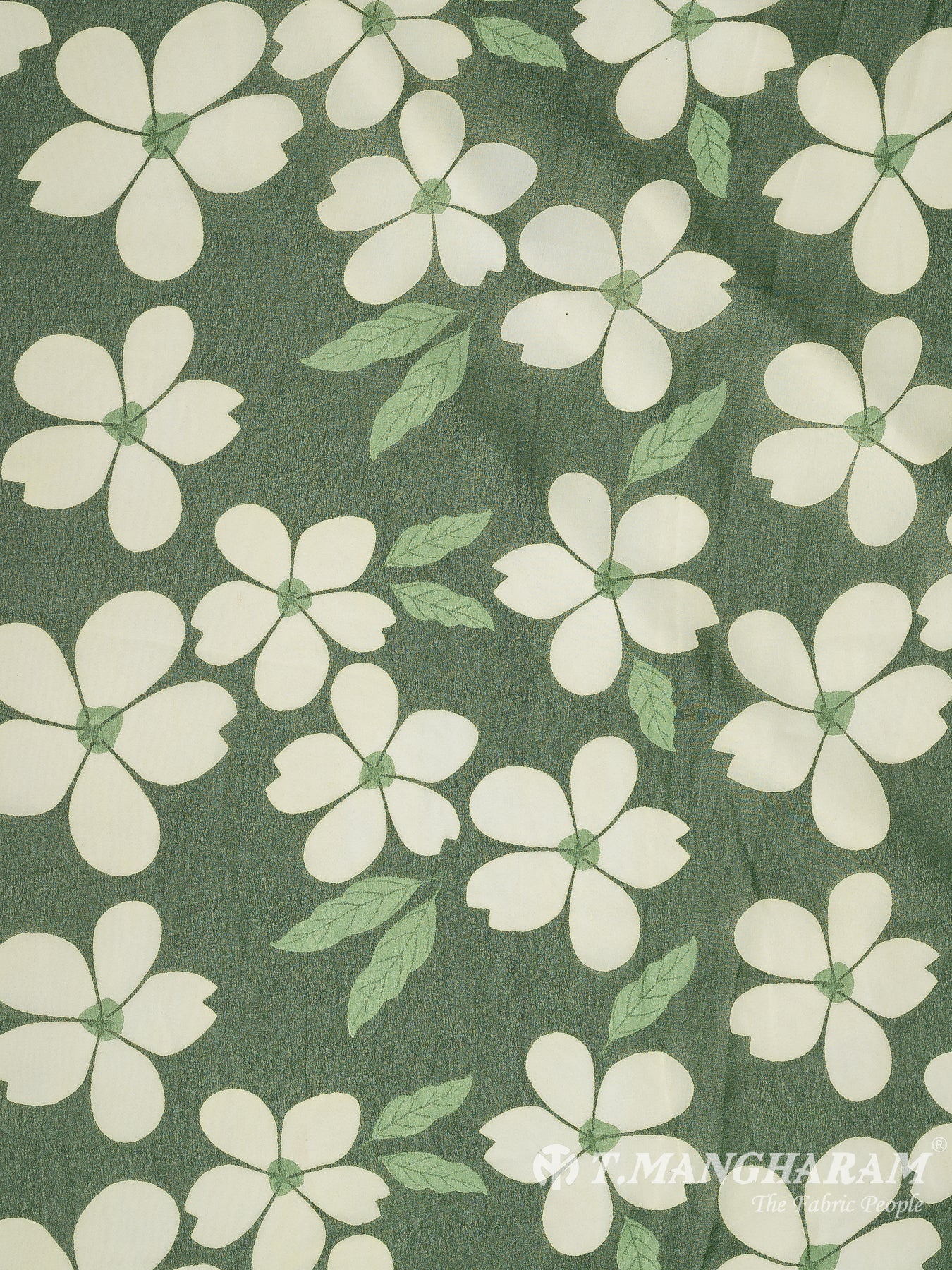 Green Georgette Fabric - EB7800 view-3