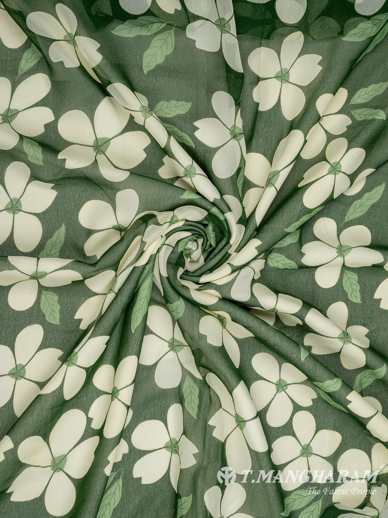 Green Georgette Fabric - EB7800 view-1