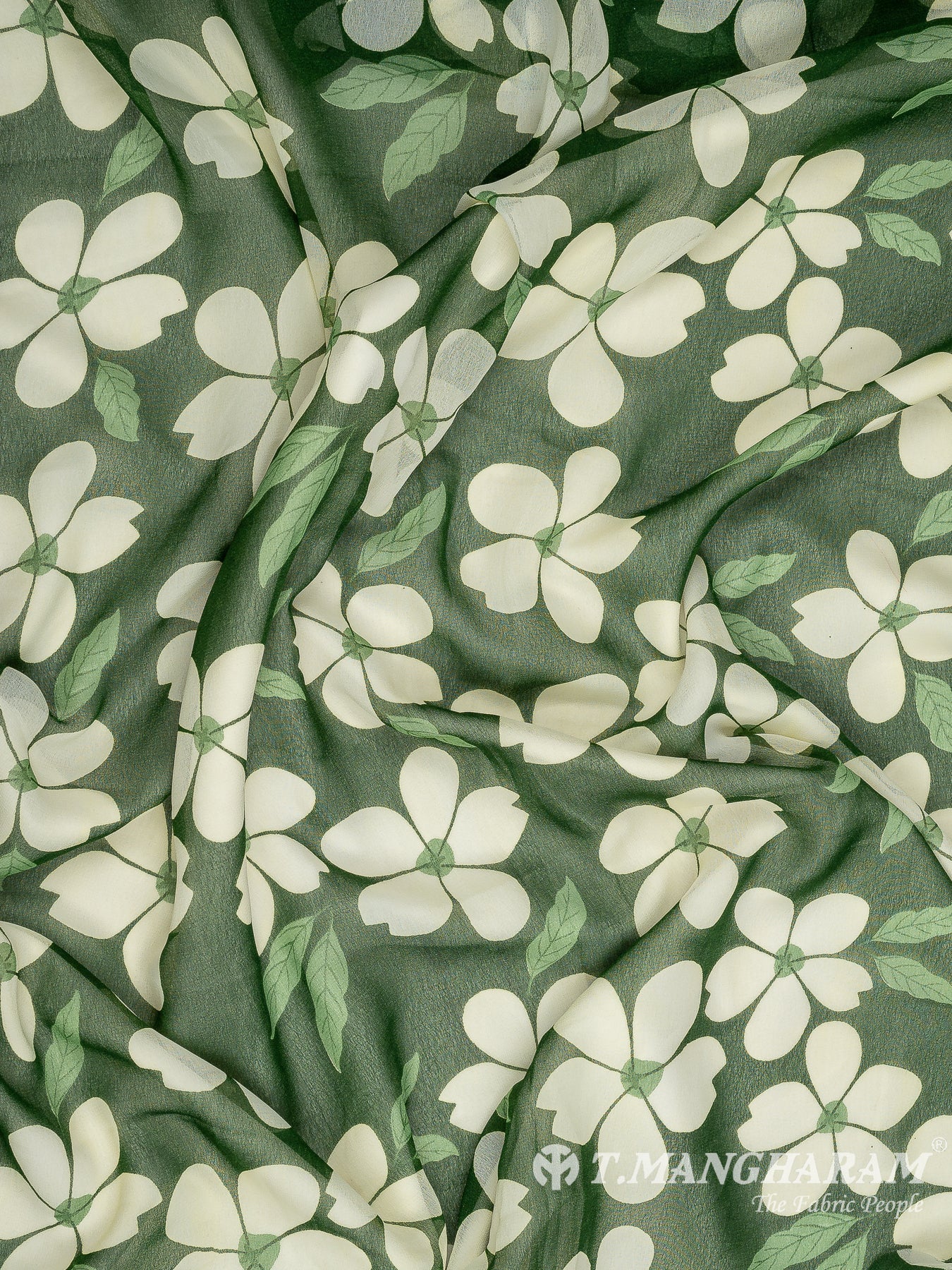 Green Georgette Fabric - EB7800 view-4