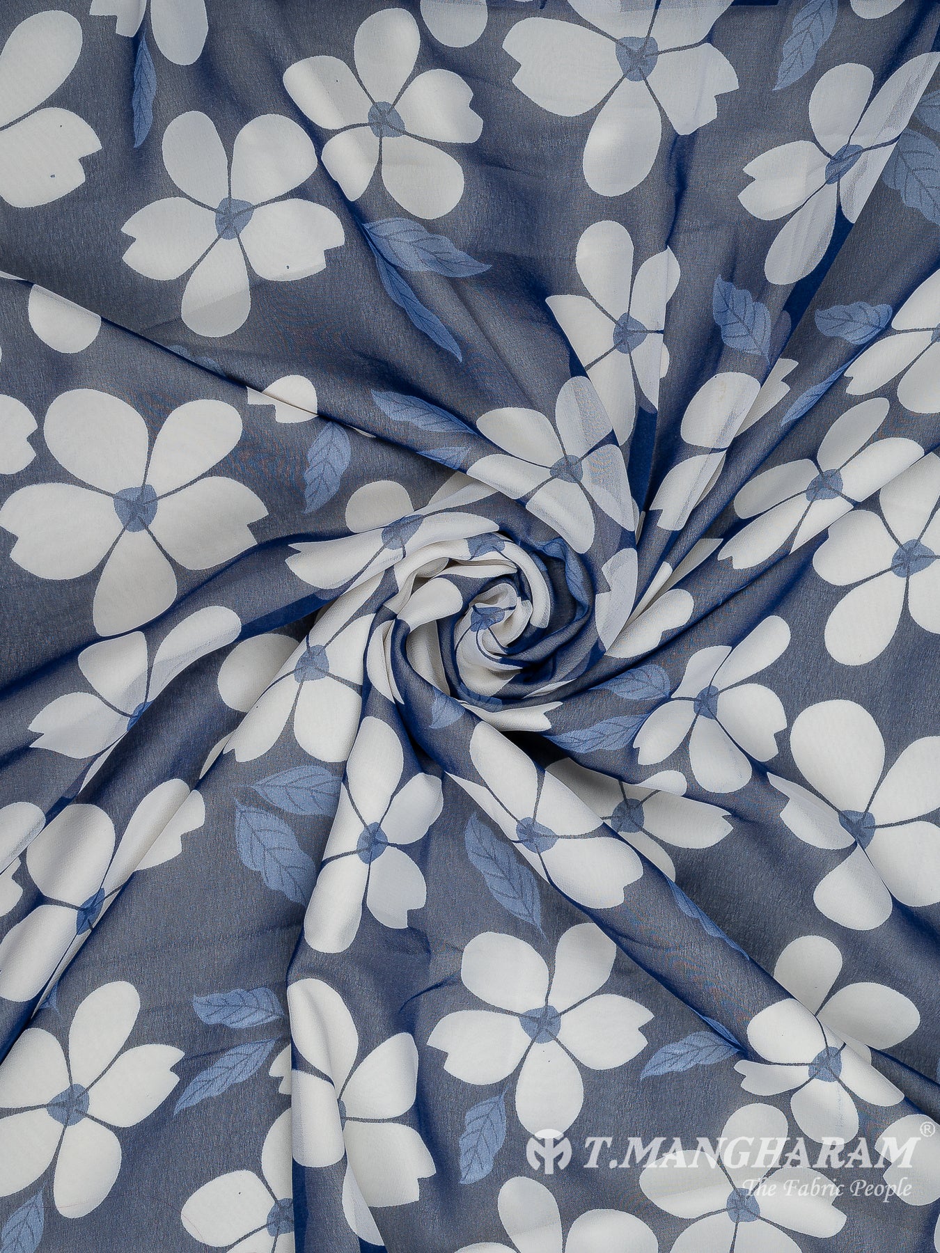 Blue Georgette Fabric - EB7802 view-1