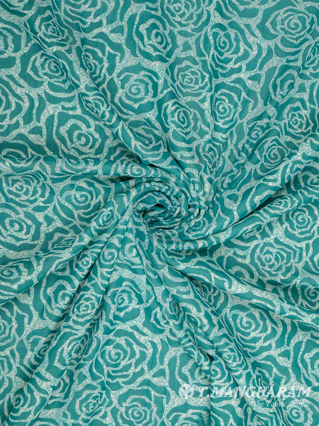 Green Georgette Fabric - EB7812 view-1