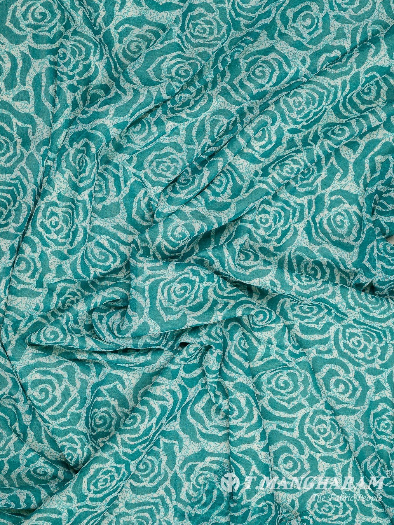 Green Georgette Fabric - EB7812 view-4