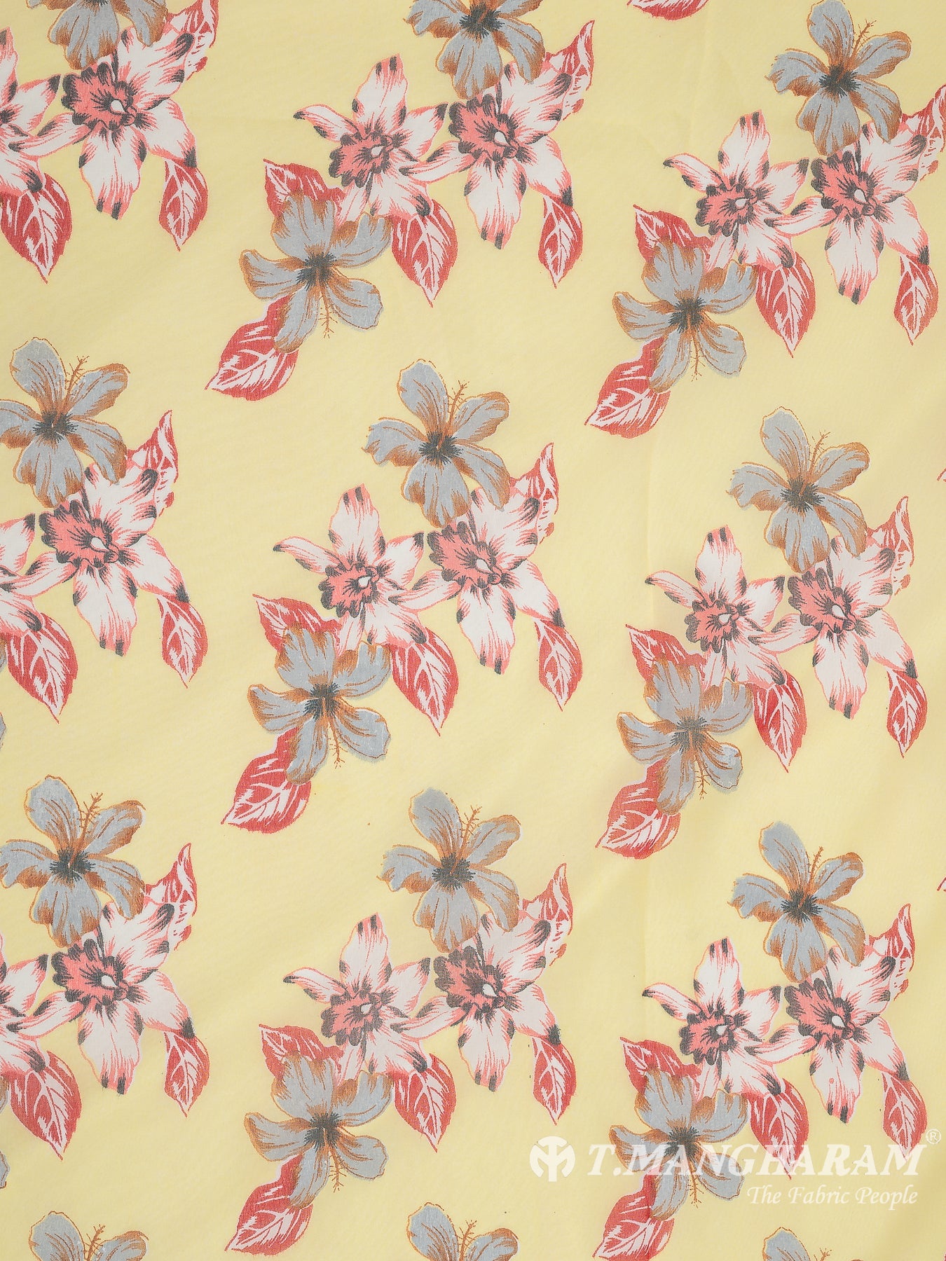 Yellow Georgette Fabric - EC10771 view-3