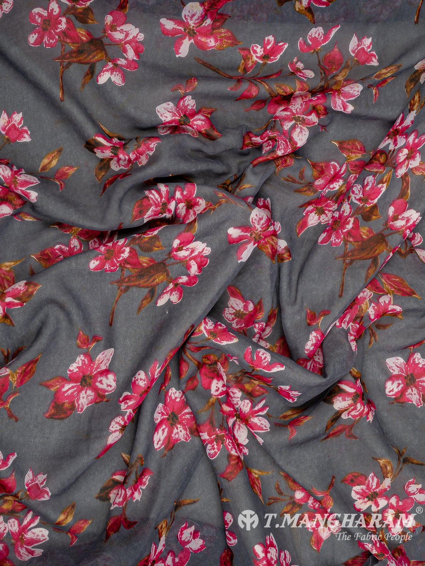 Grey Georgette Fabric - EC10769 view-4