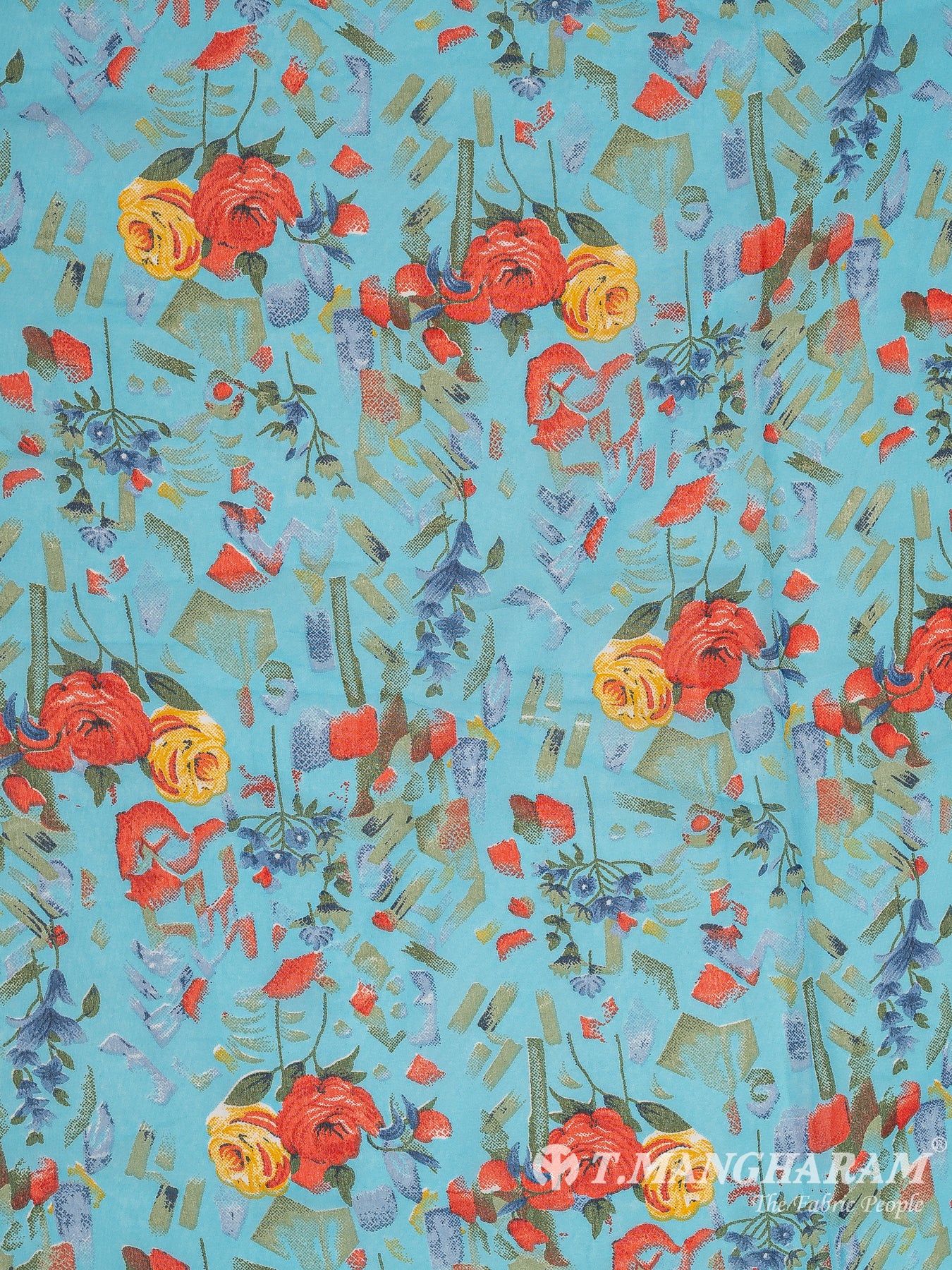 Blue Georgette Fabric - EC10761 view-3