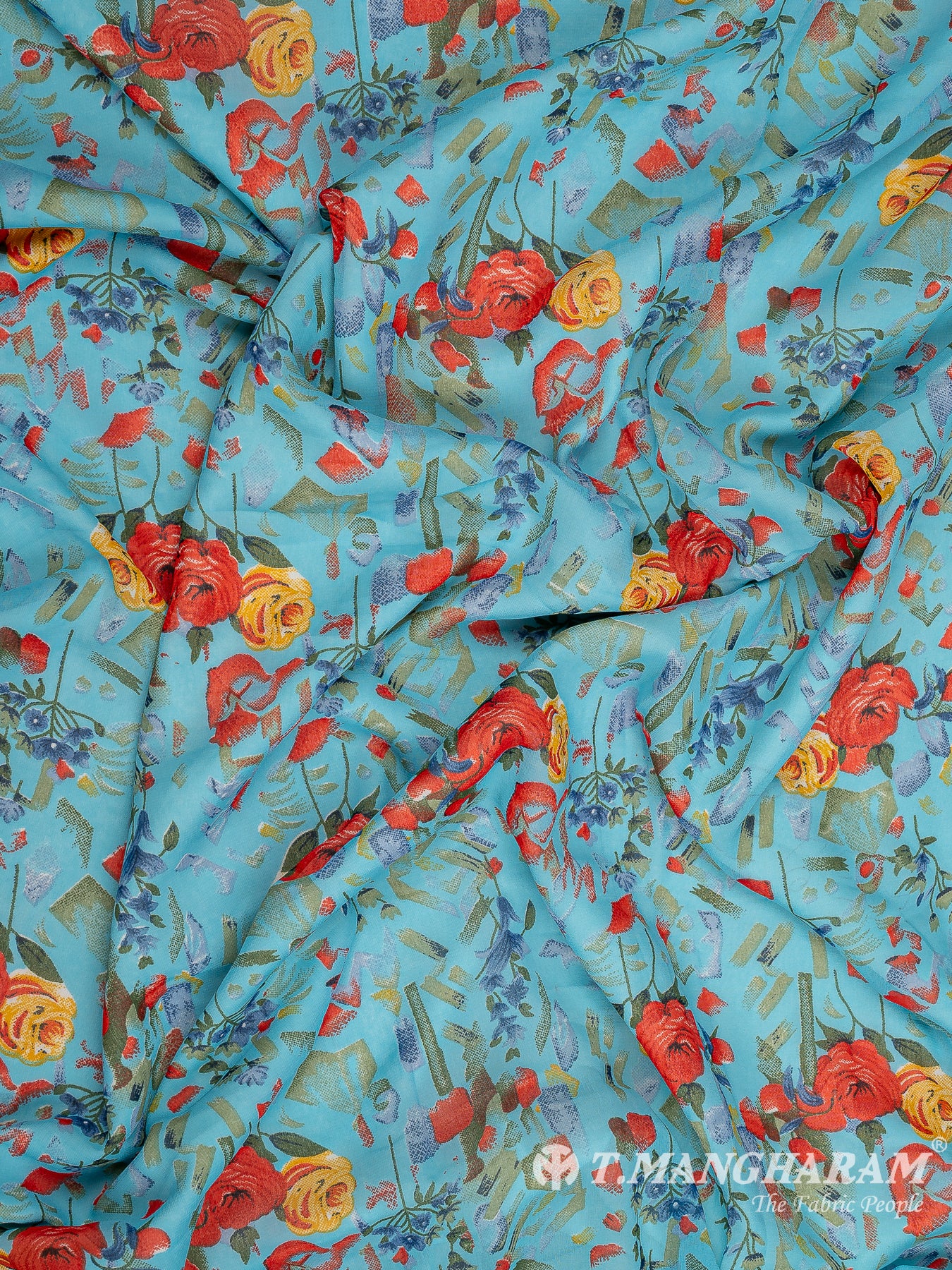 Blue Georgette Fabric - EC10761 view-4