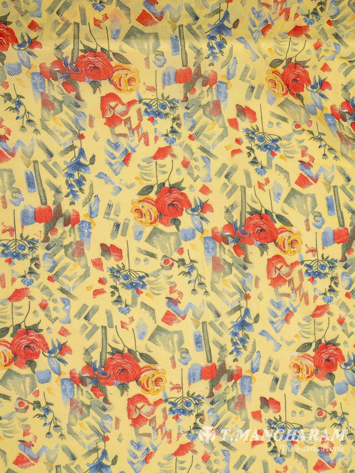 Yellow Georgette Fabric - EC10778 view-3