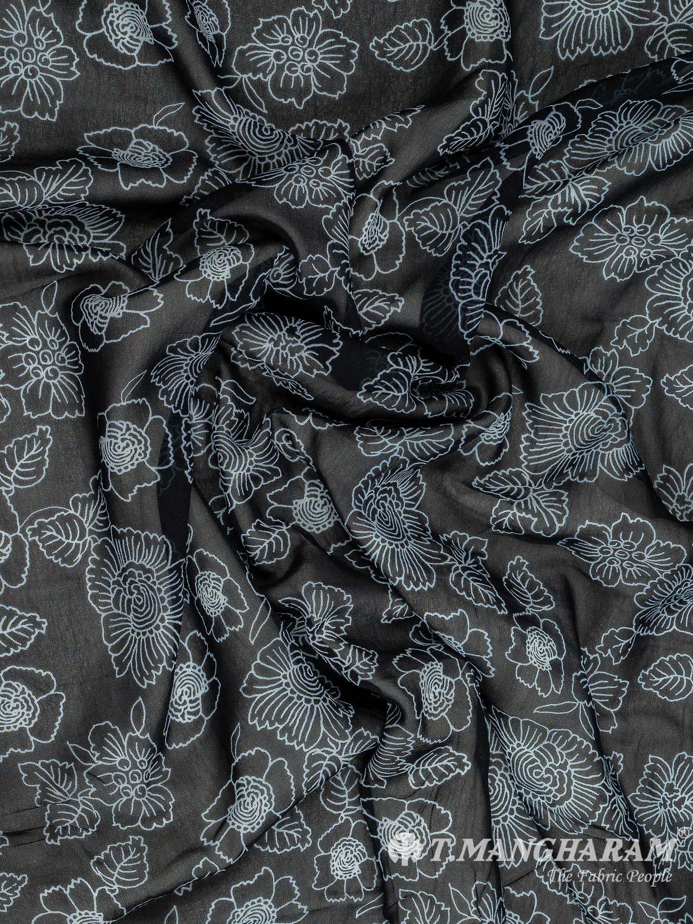 Black Georgette Fabric - EC10578