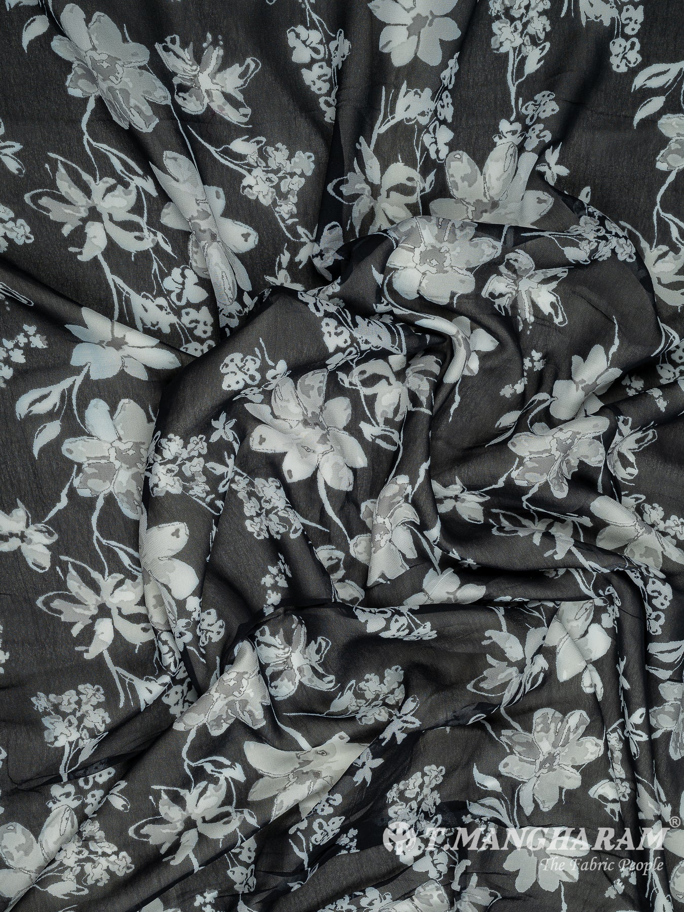 Black Georgette Fabric - EC10576