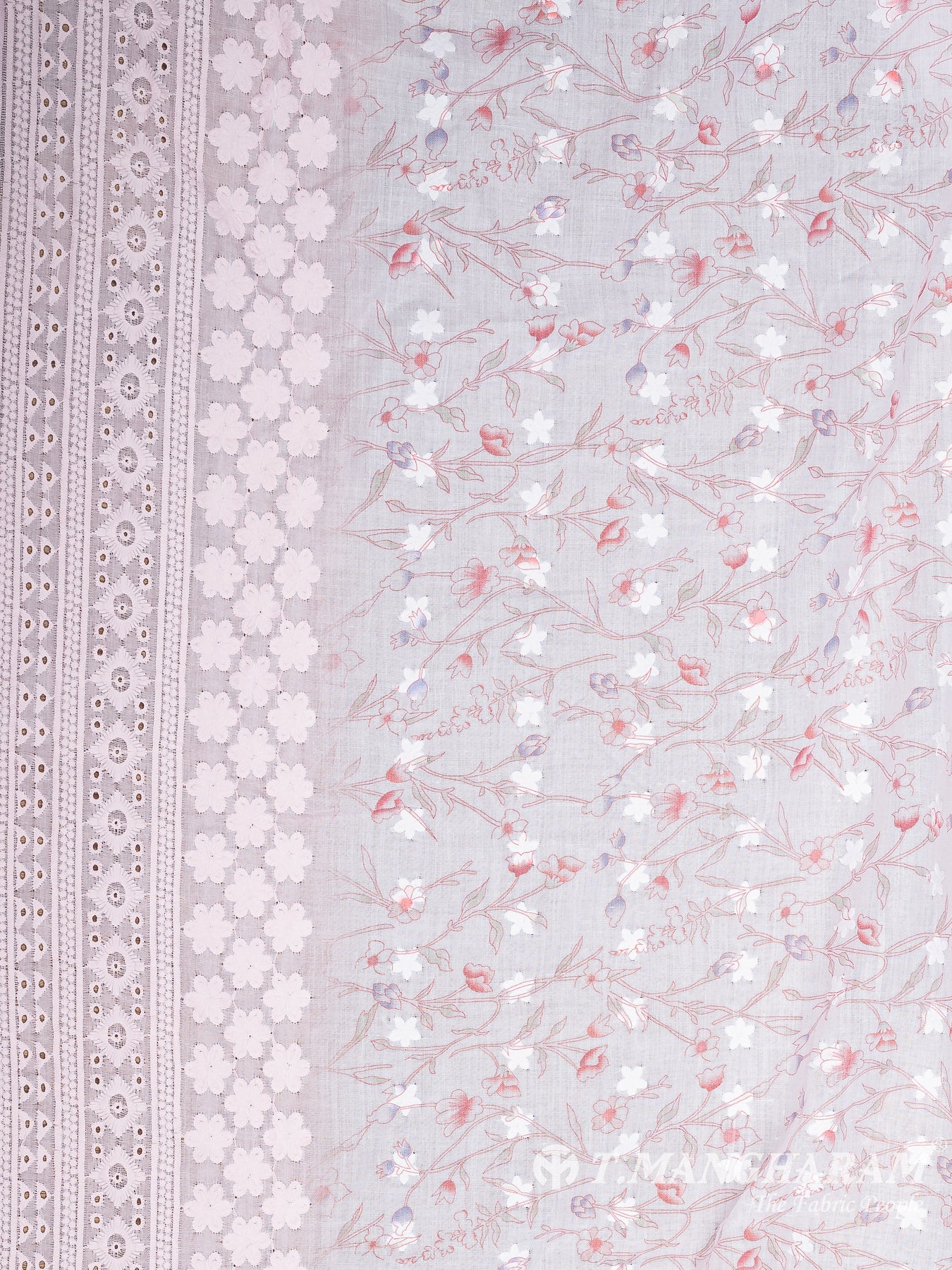 Pink Cotton Embroidery Fabric - EB7818