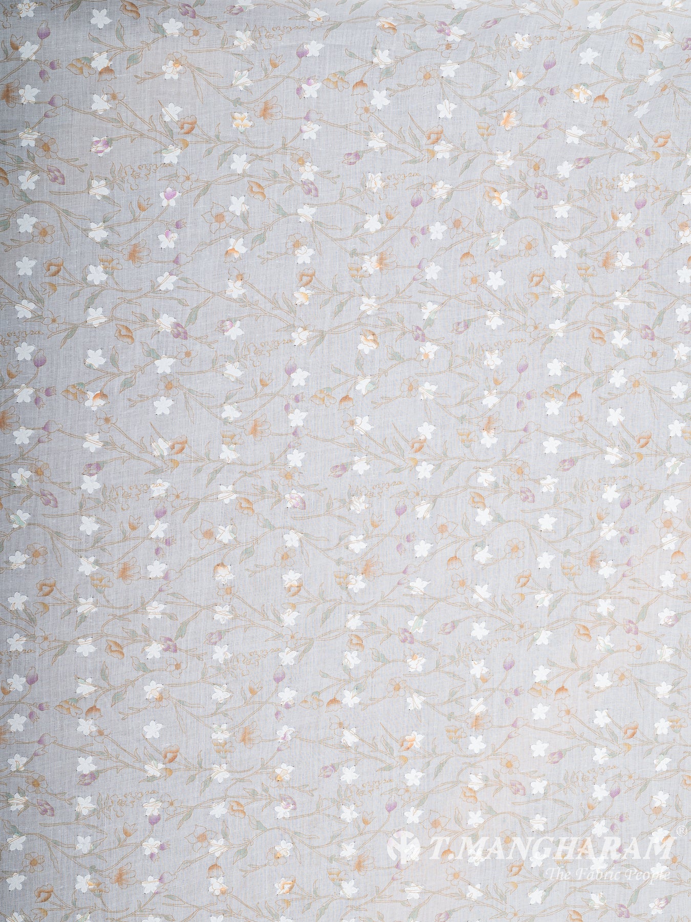 White Cotton Embroidery Fabric - EB7817