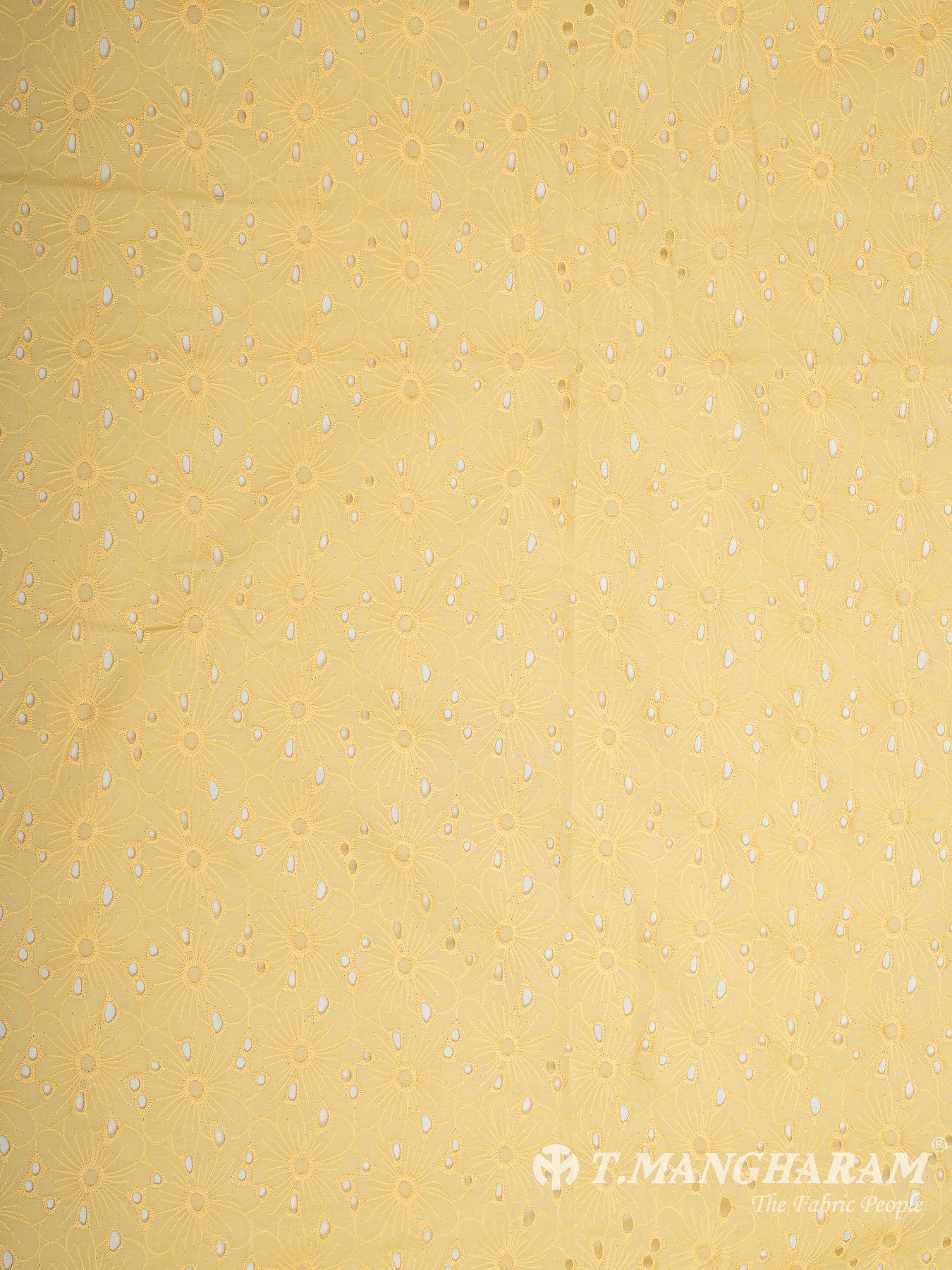 Yellow Cotton Embroidery Fabric - EC10815