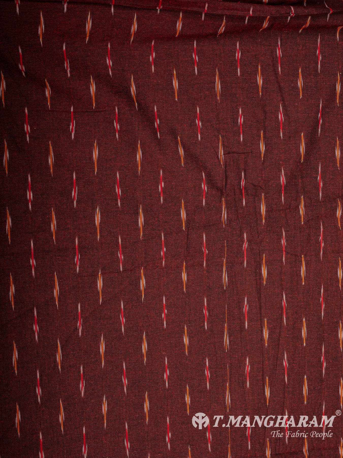 Maroon Ikat Cotton Fabric - EB7779