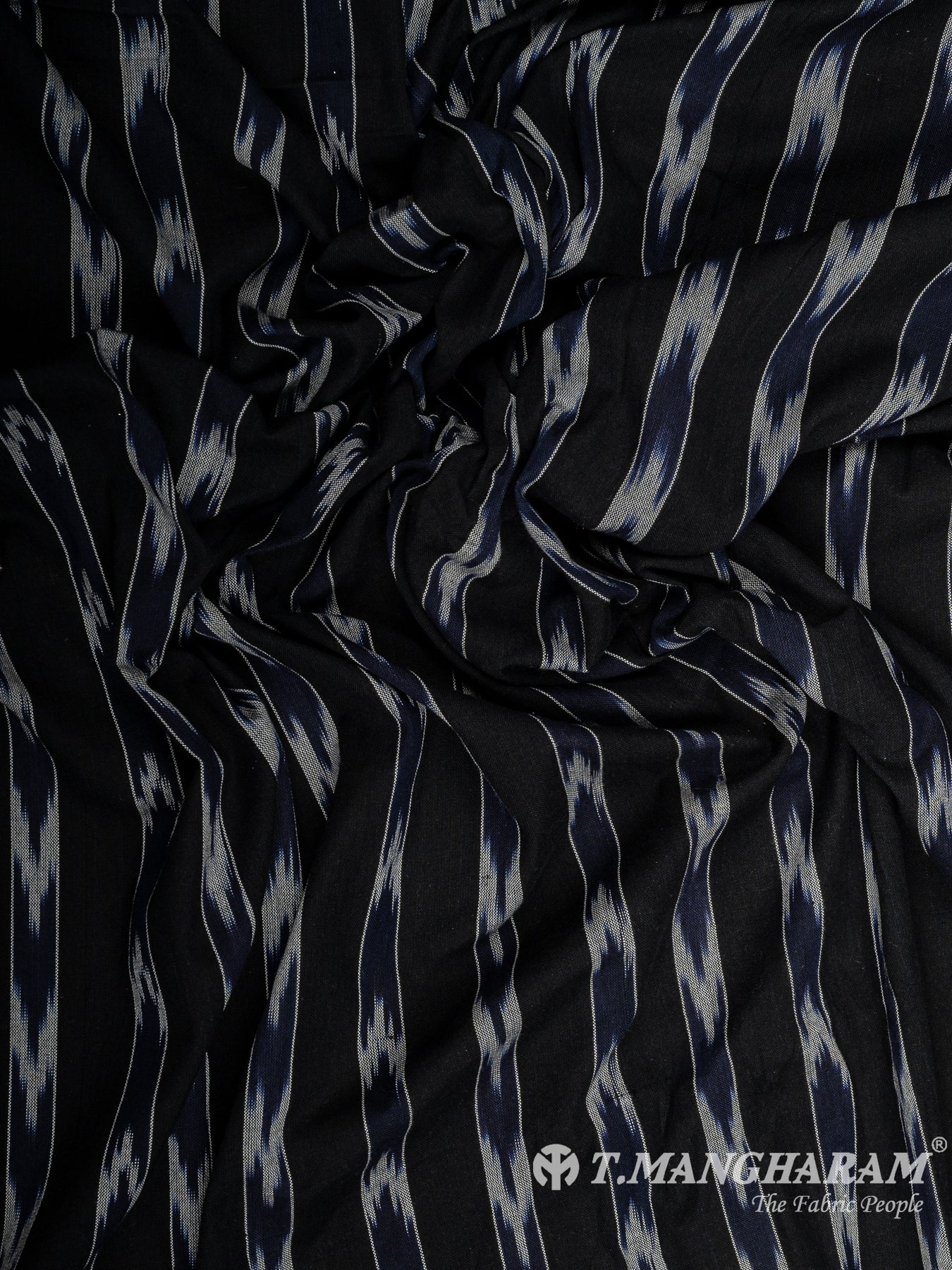 Black Ikat Cotton Fabric - EB7778