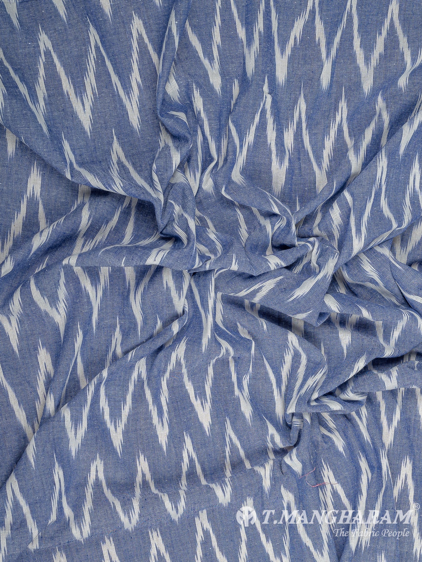 Blue Ikat Cotton Fabric - EB7766 view-3