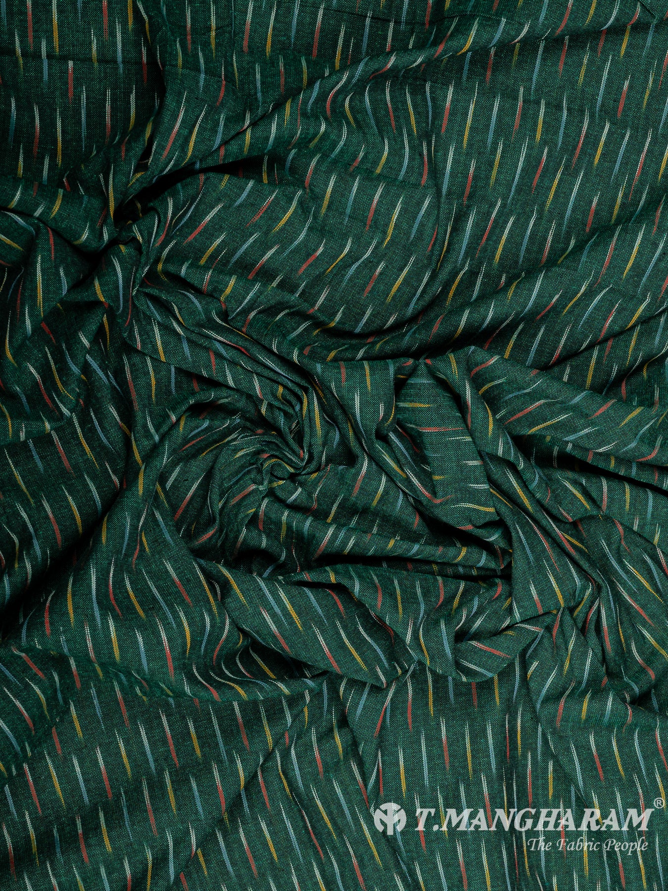 Green Ikat Cotton Fabric - EB7776