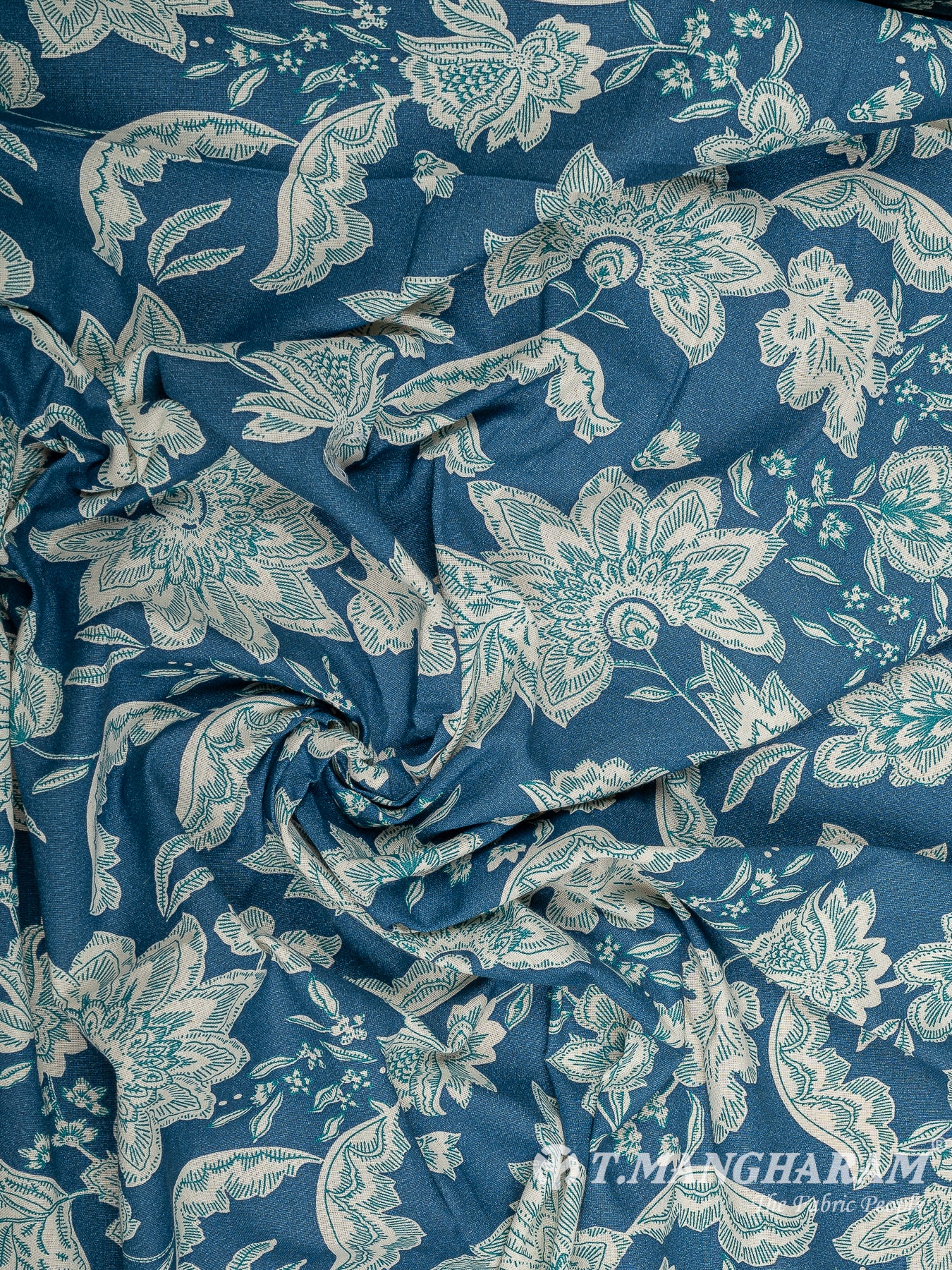 Blue Cotton Fabric - EB7730 view-4