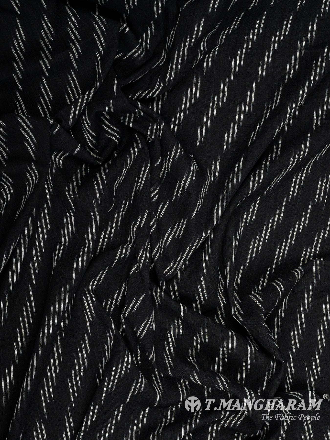 Black Ikat Cotton Fabric - EB7755