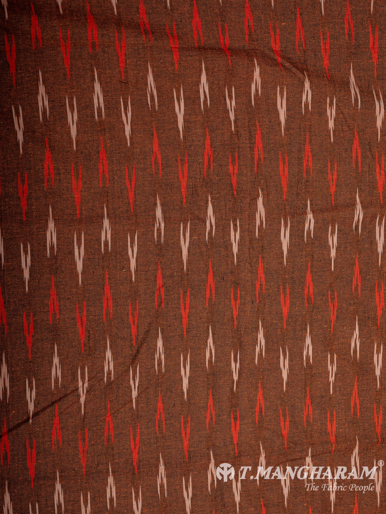 Brown Ikat Cotton Fabric - EB7764 view-3