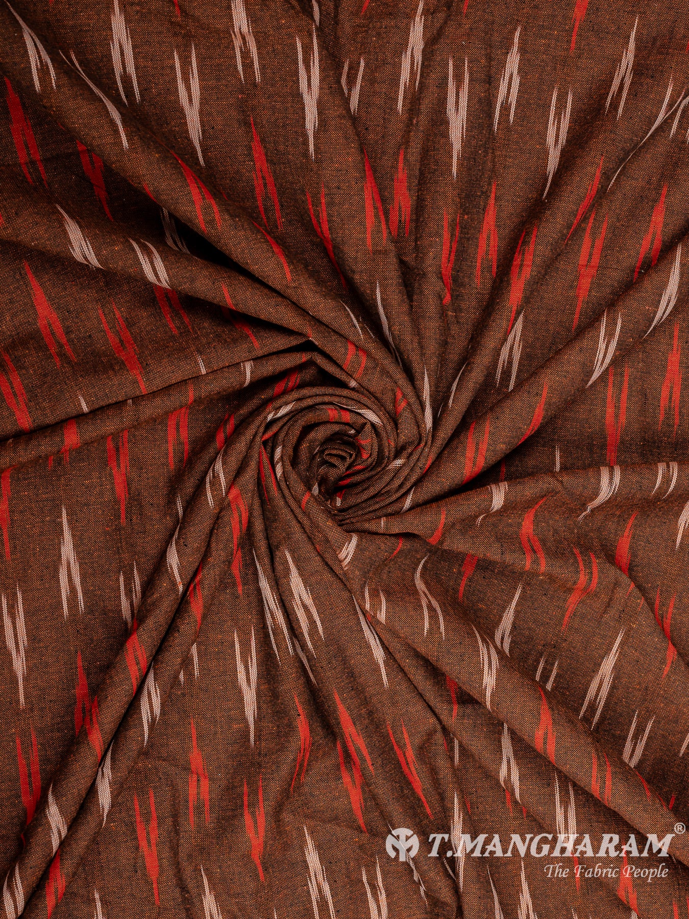 Brown Ikat Cotton Fabric - EB7764 view-1