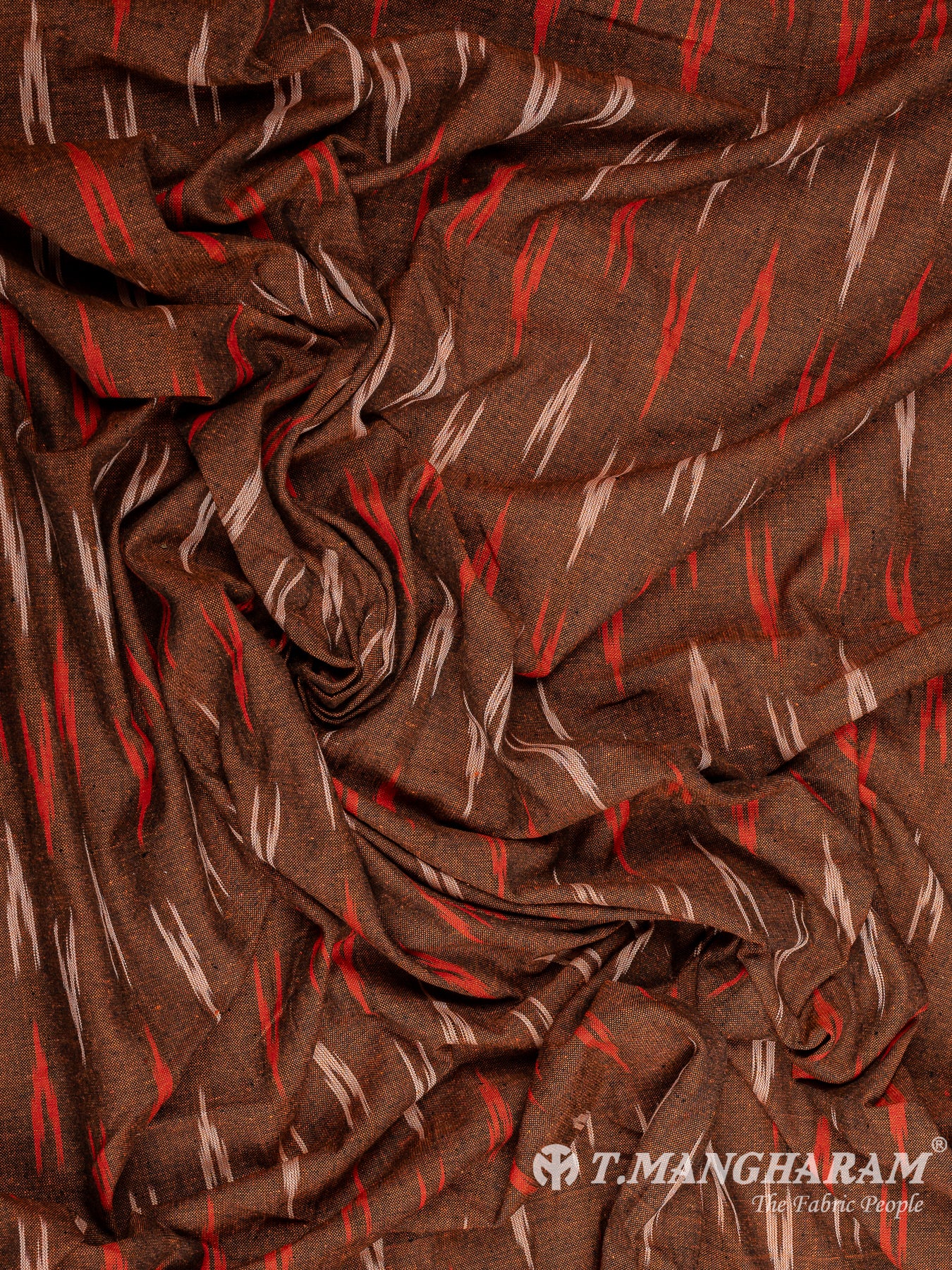 Brown Ikat Cotton Fabric - EB7764 view-4