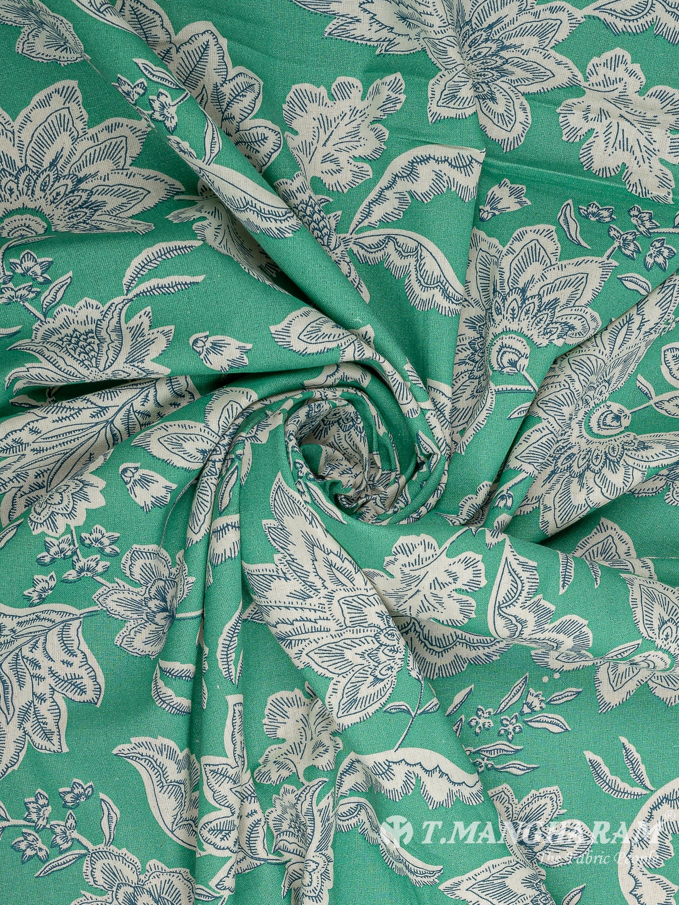 Green Cotton Fabric - EB7728 view-1