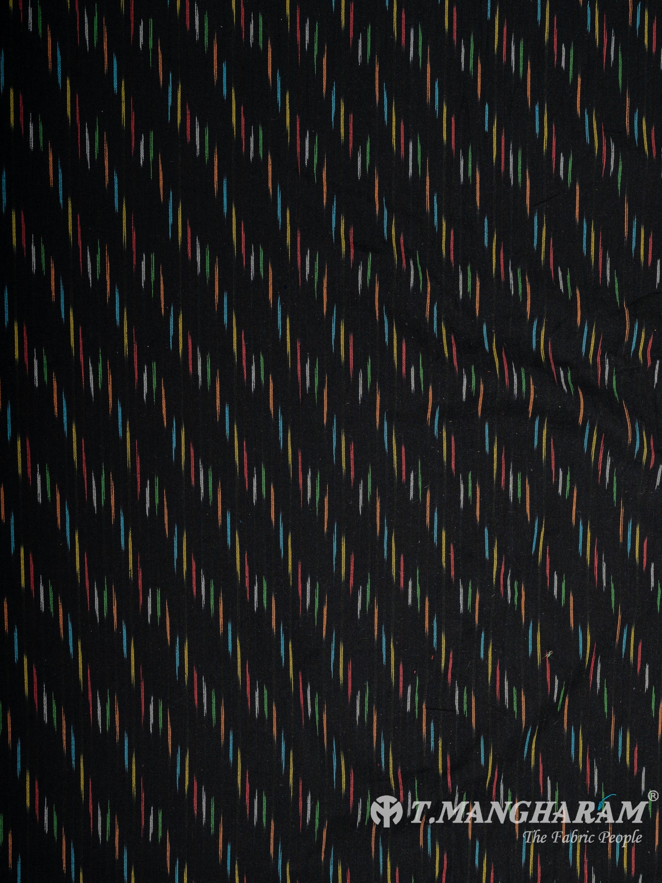 Black Ikat Cotton Fabric - EB7756 view-3