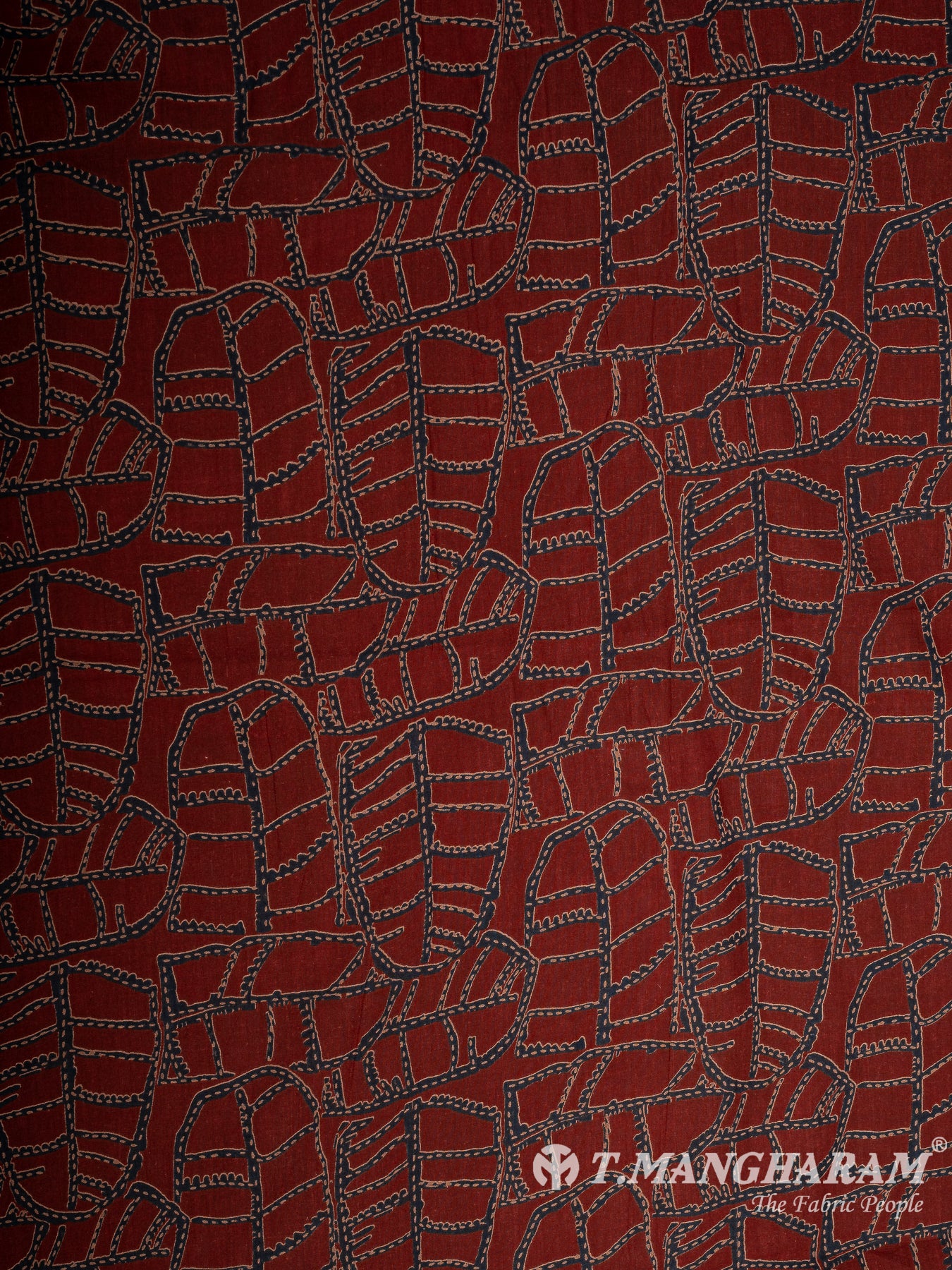 Maroon Cotton Fabric - EB7732