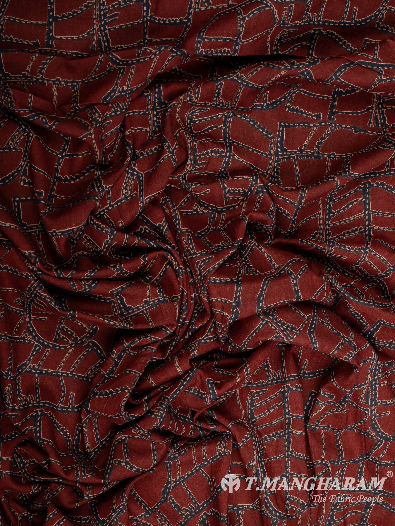 Maroon Cotton Fabric - EB7732