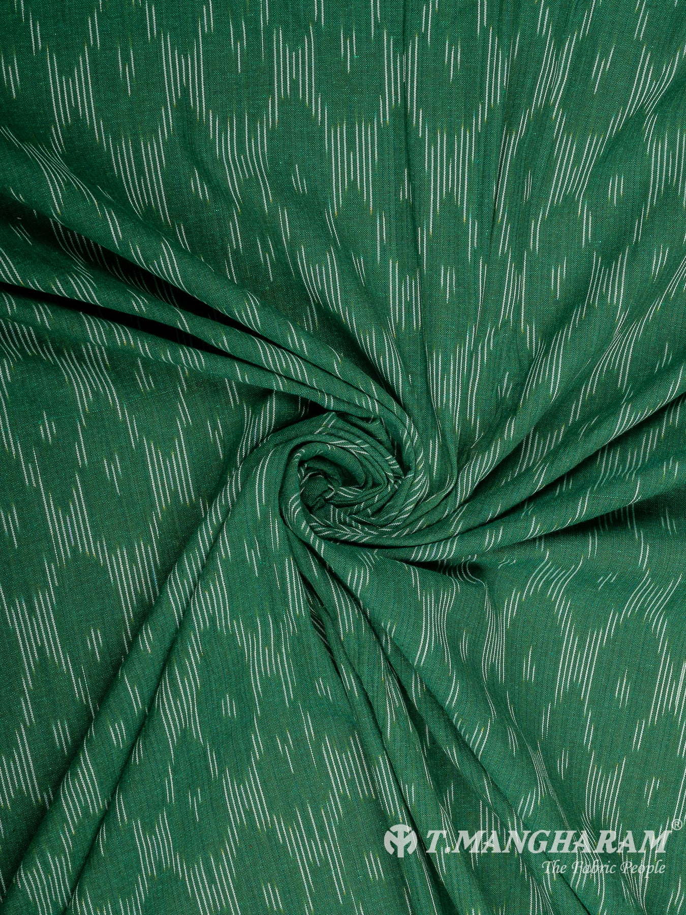 Green Ikat Cotton Fabric - EB7757 view-1