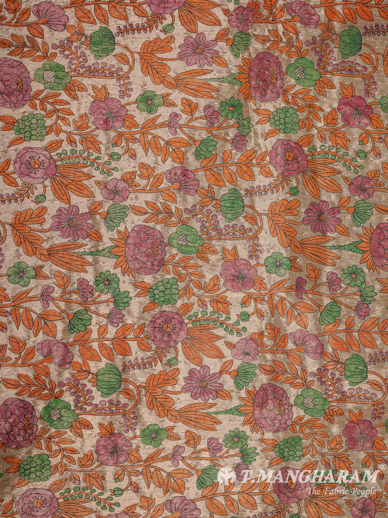 Peach Semi Banaras Fabric - EB8065