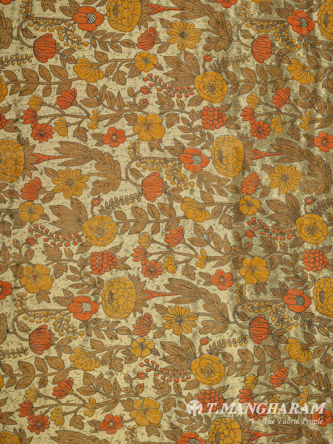 Yellow Semi Banaras Fabric - EB8064