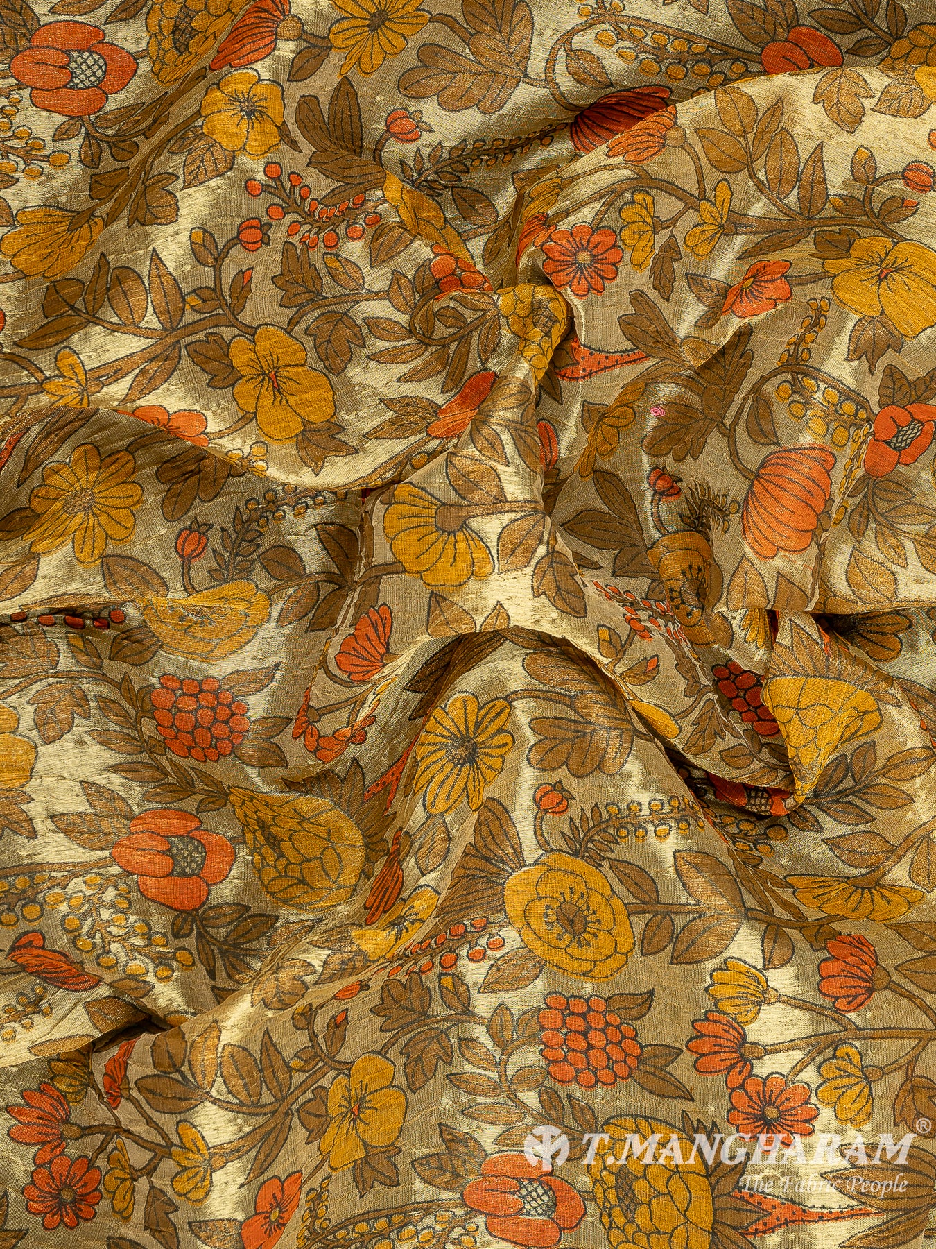 Yellow Semi Banaras Fabric - EB8064