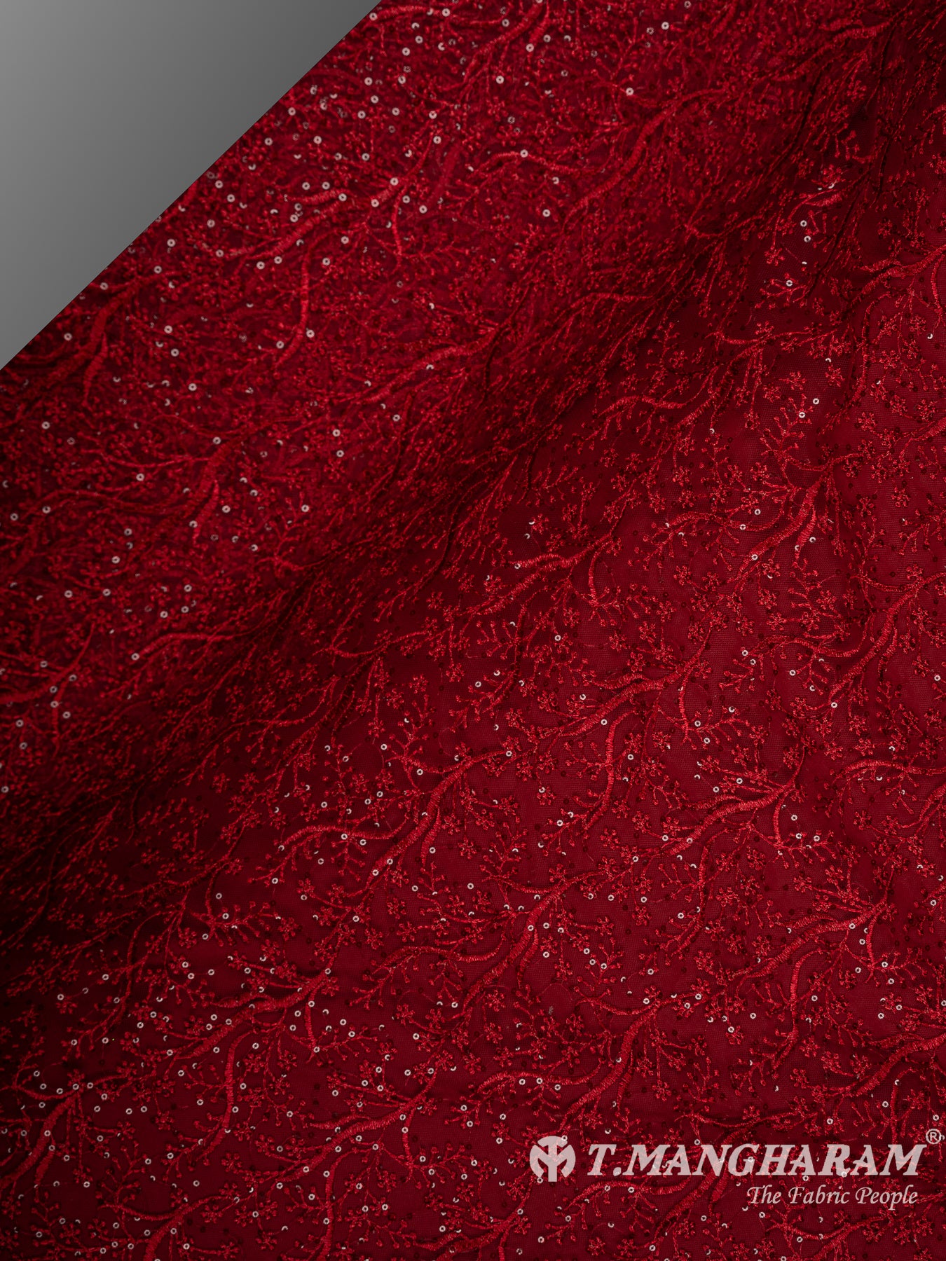 Maroon Net Embroidery Fabric - EA3300 view-2