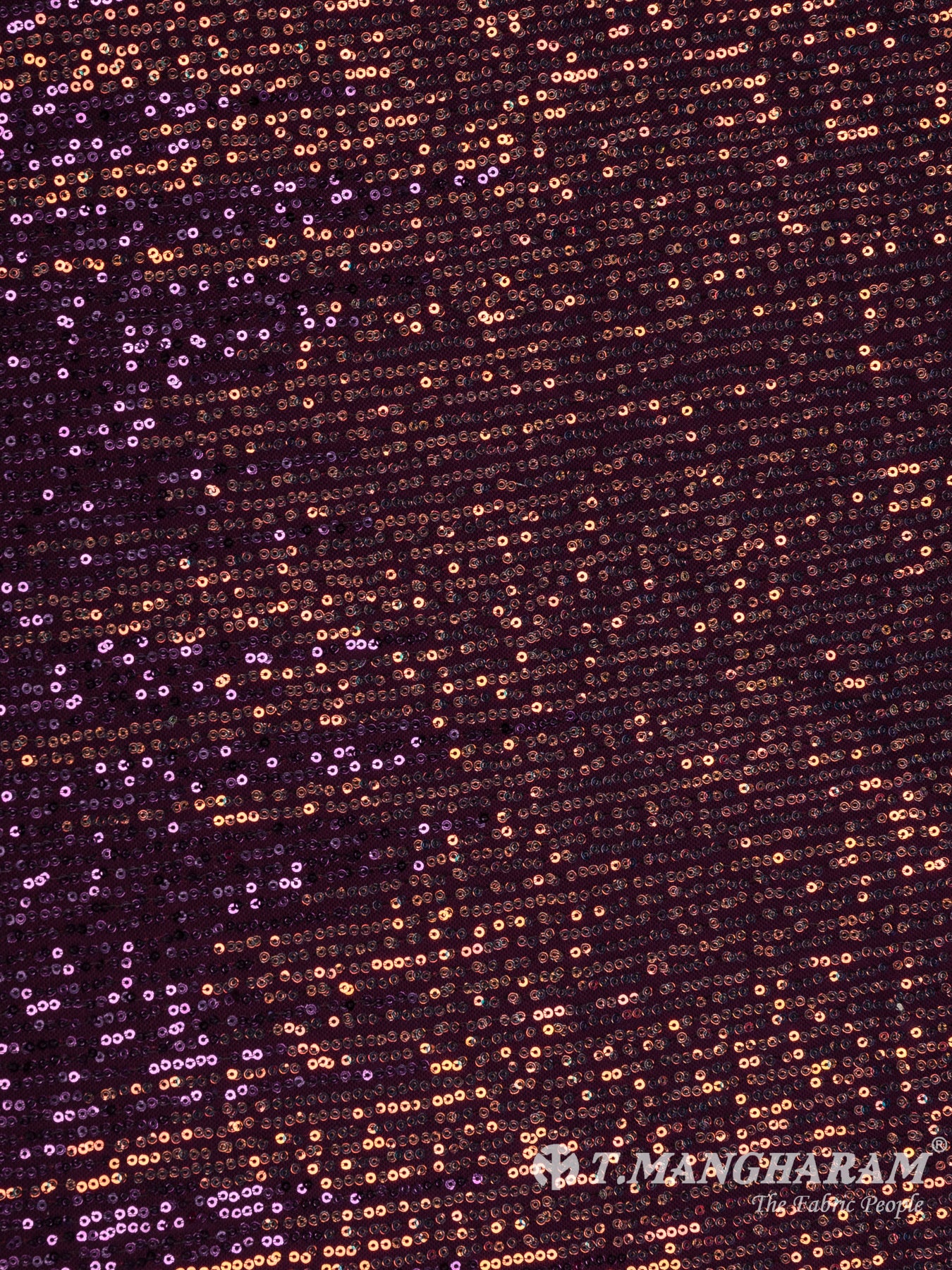 Purple Sequins Fancy Net Fabric - EC11025