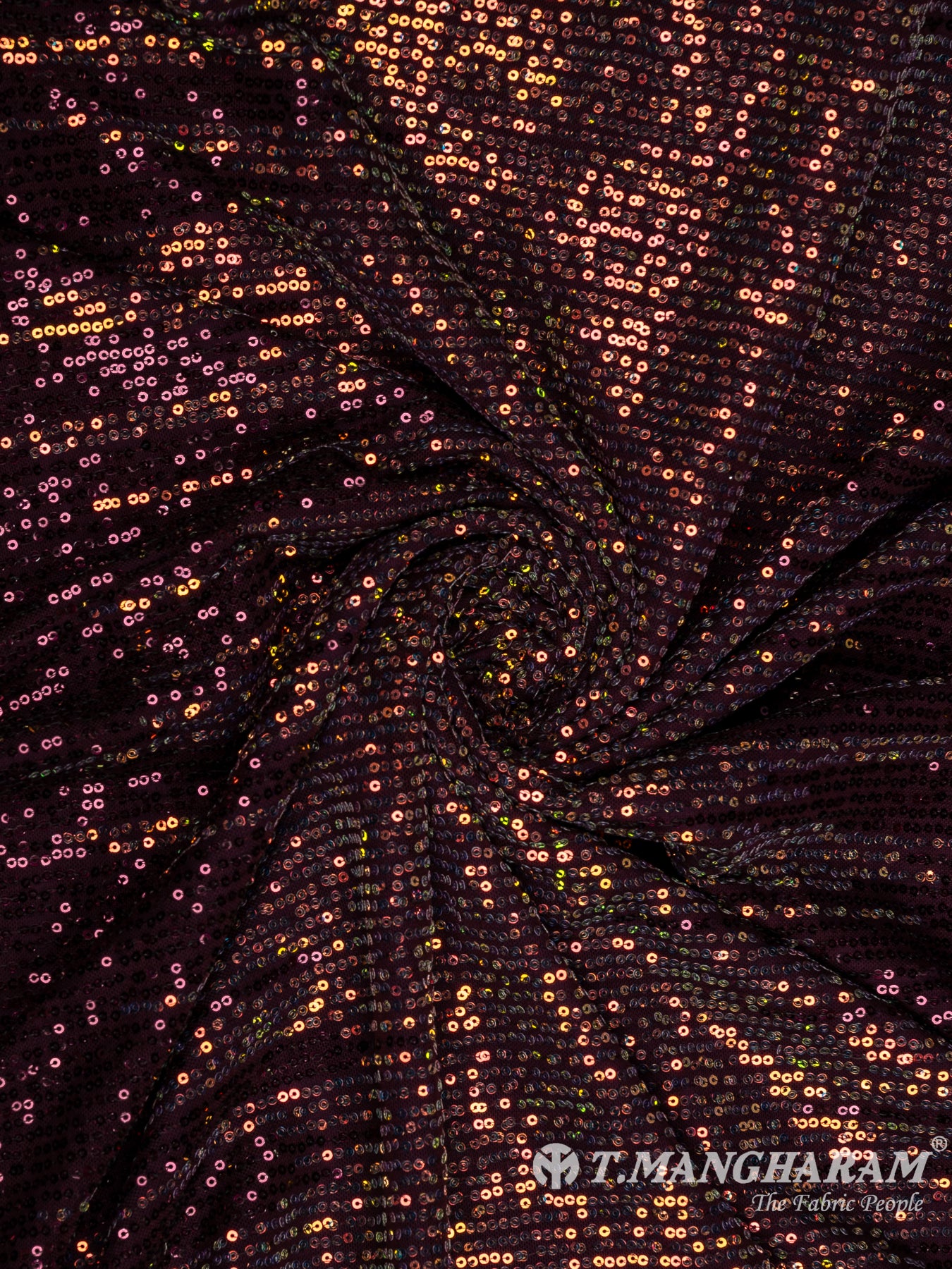 Purple Sequins Fancy Net Fabric - EC11027